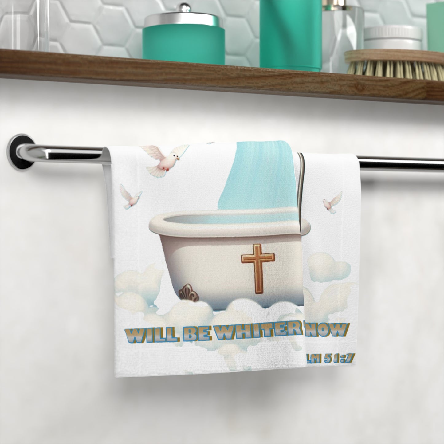 Face Towel "Wash Me and I Will Be Whiter Than Snow"