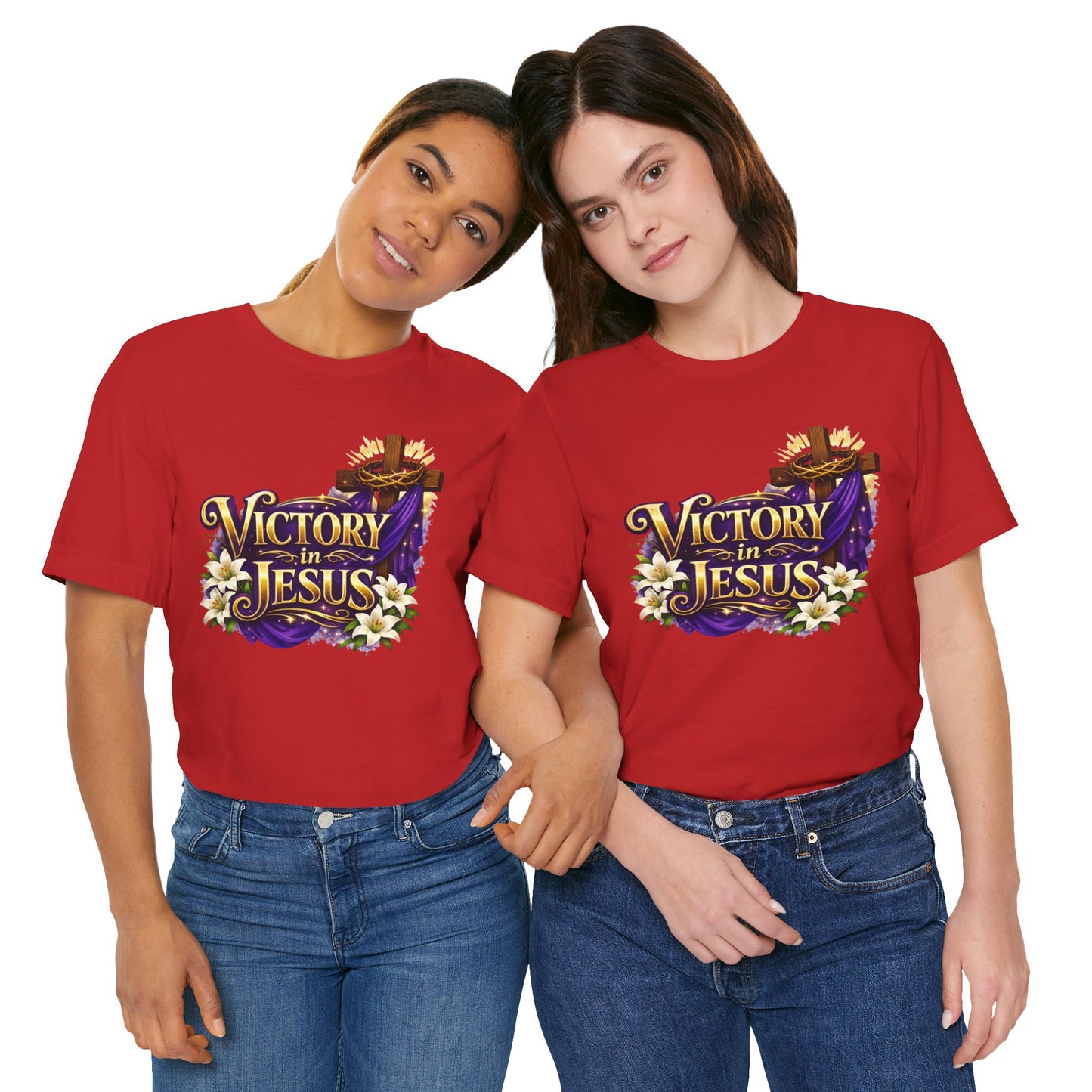 Victory In Jesus Christian T-Shirt — Cross Faith Tee