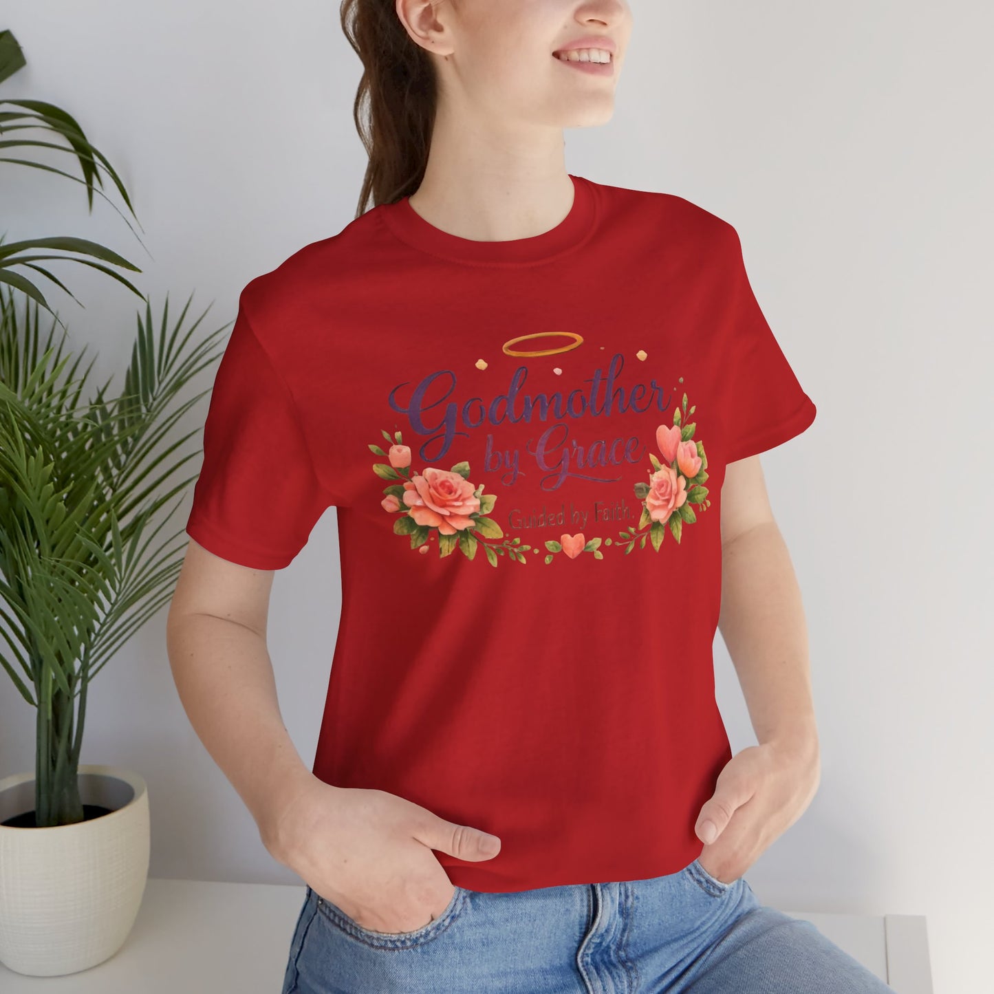 Godmother by Grace Floral Tee — 'Guided by Faith' Godmother T-Shirt