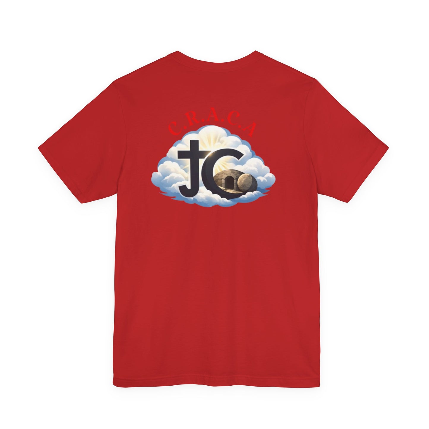 Christian JC Cross Tee — CRACA (Crucified.Risen.And.Coming.Again) Graphic T‑Shirt