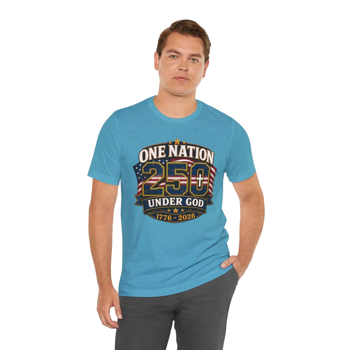 250th USA Independence T-Shirt — "One Nation Under God" 1776–2026 Patriotic Tee