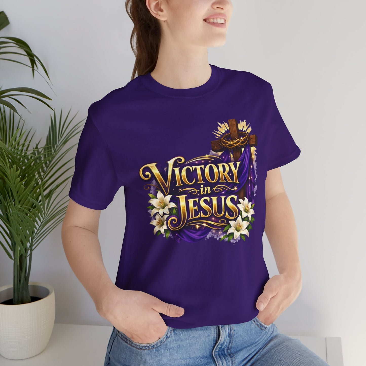 Victory In Jesus Christian T-Shirt — Cross Faith Tee