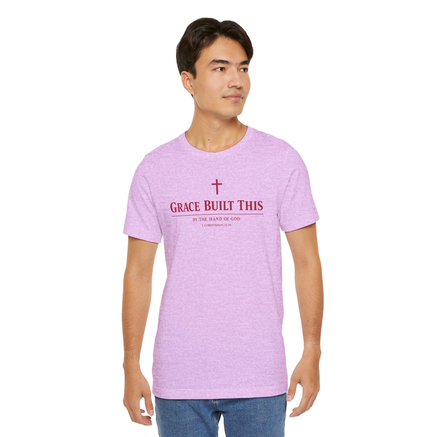 Grace Built This T-Shirt — Christian Faith Tee with Cross
