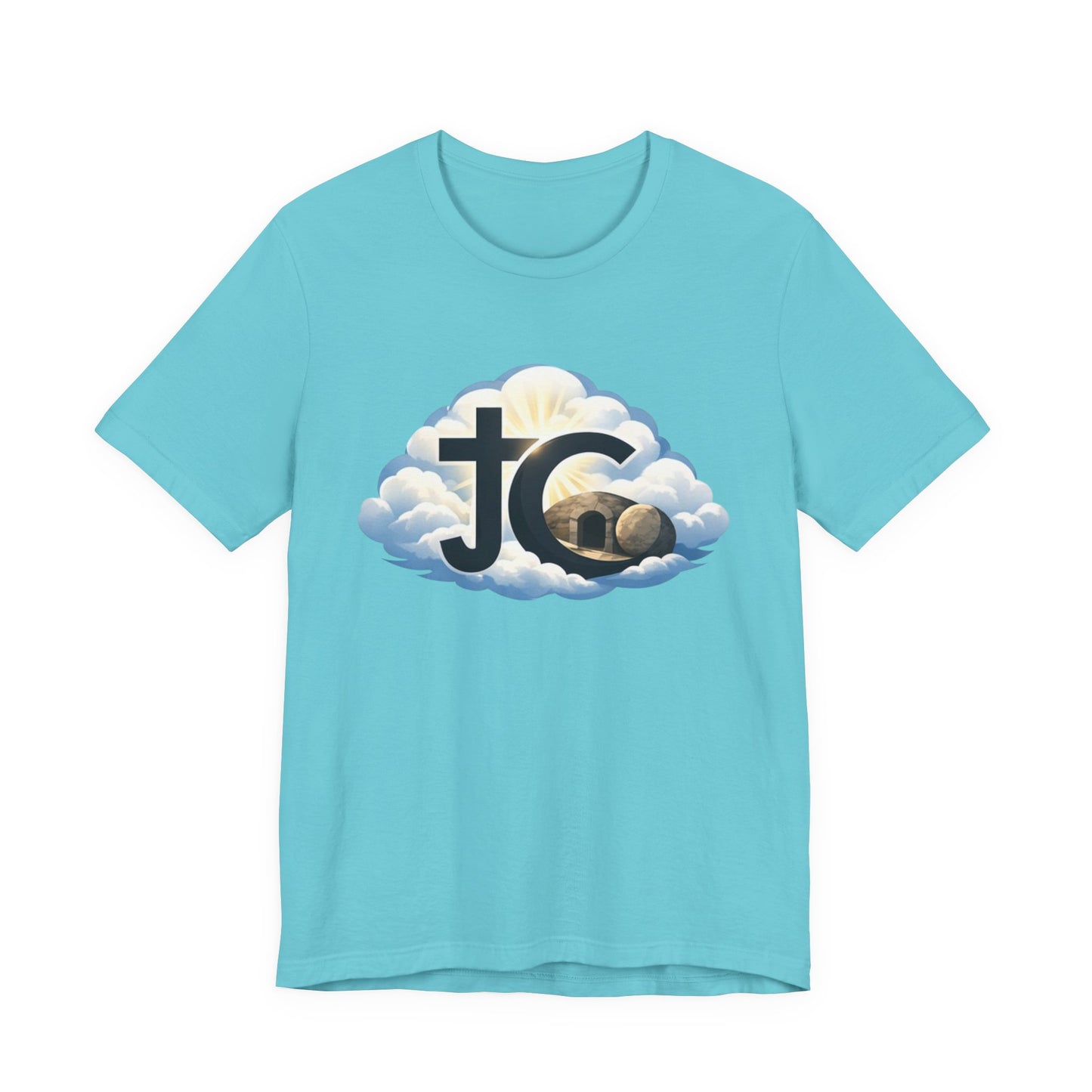 Jesus Christ (JC) Cross Tee — Crucified, Risen & Coming Again