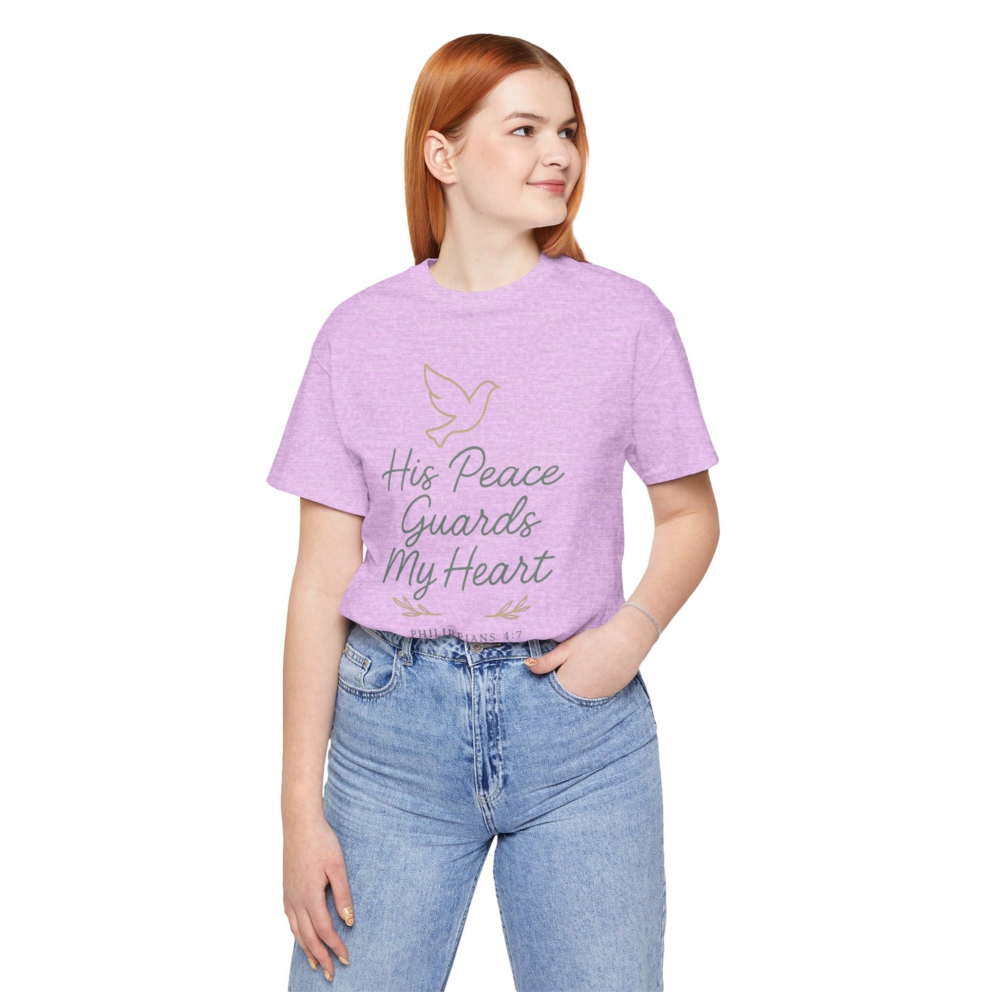 His Peace Guards My Heart Tee — Philippians 4:7 Christian Dove T-Shirt