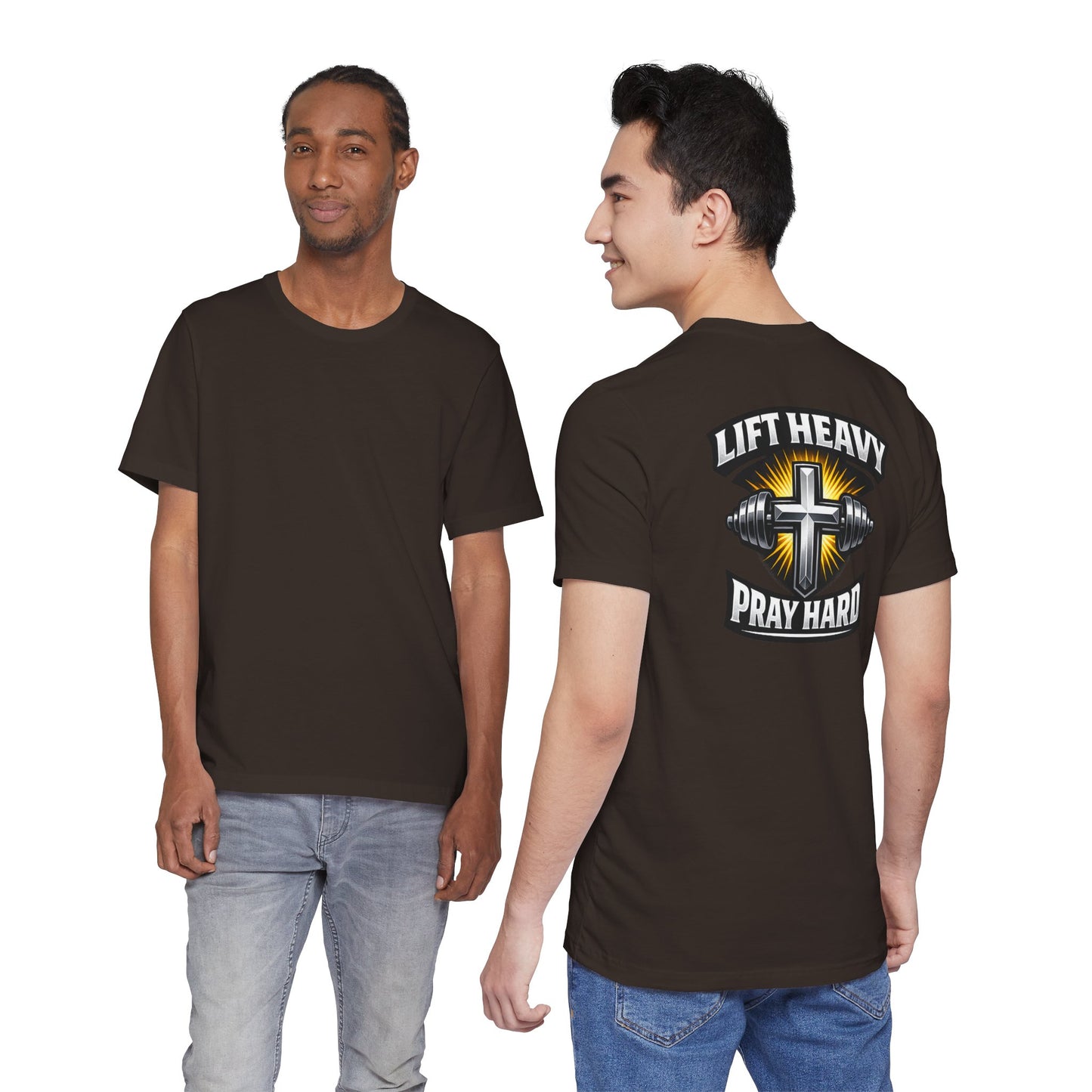 Lift Heavy Pray Hard T‑Shirt — Christian Fitness Gym Tee