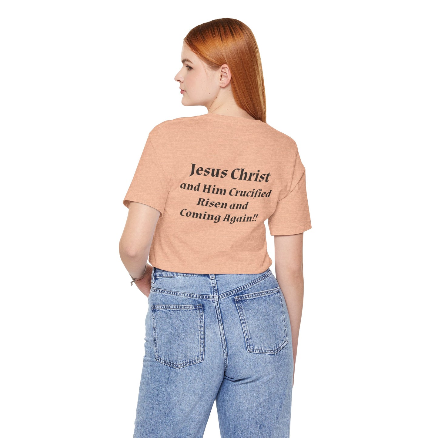 Jesus Christ (JC) Cross Tee — Crucified, Risen & Coming Again