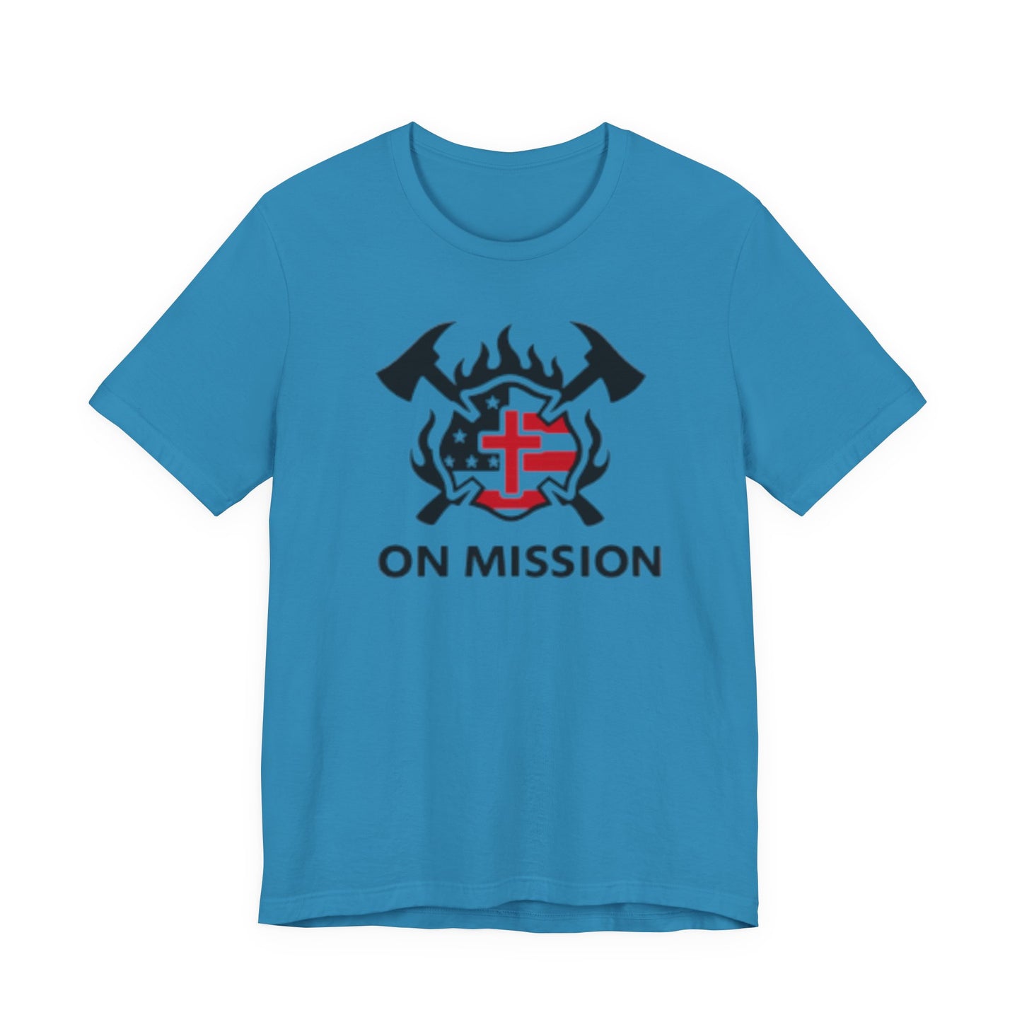 On Mission Christian Cross & American Flag T‑Shirt