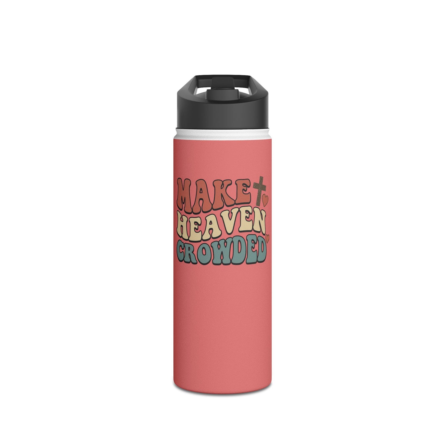 Make Heaven Crowded Stainless Steel Water Bottle — Retro Pink Inspirational Bottle