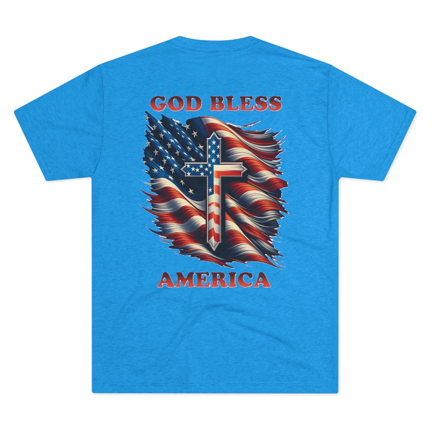 Unisex Tri-Blend Crew Tee "GOD BLESS AMERICA"