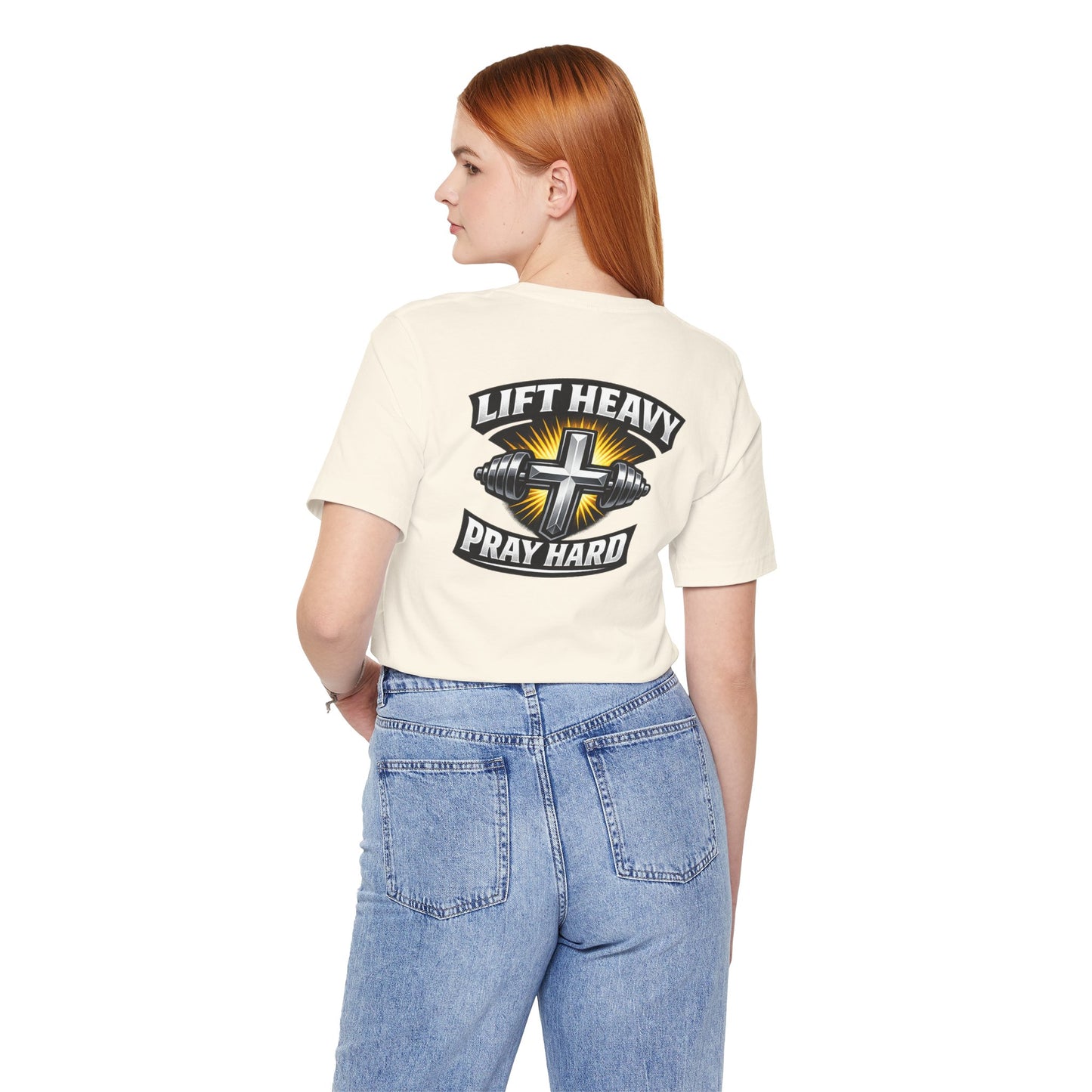 Lift Heavy Pray Hard T‑Shirt — Christian Fitness Gym Tee