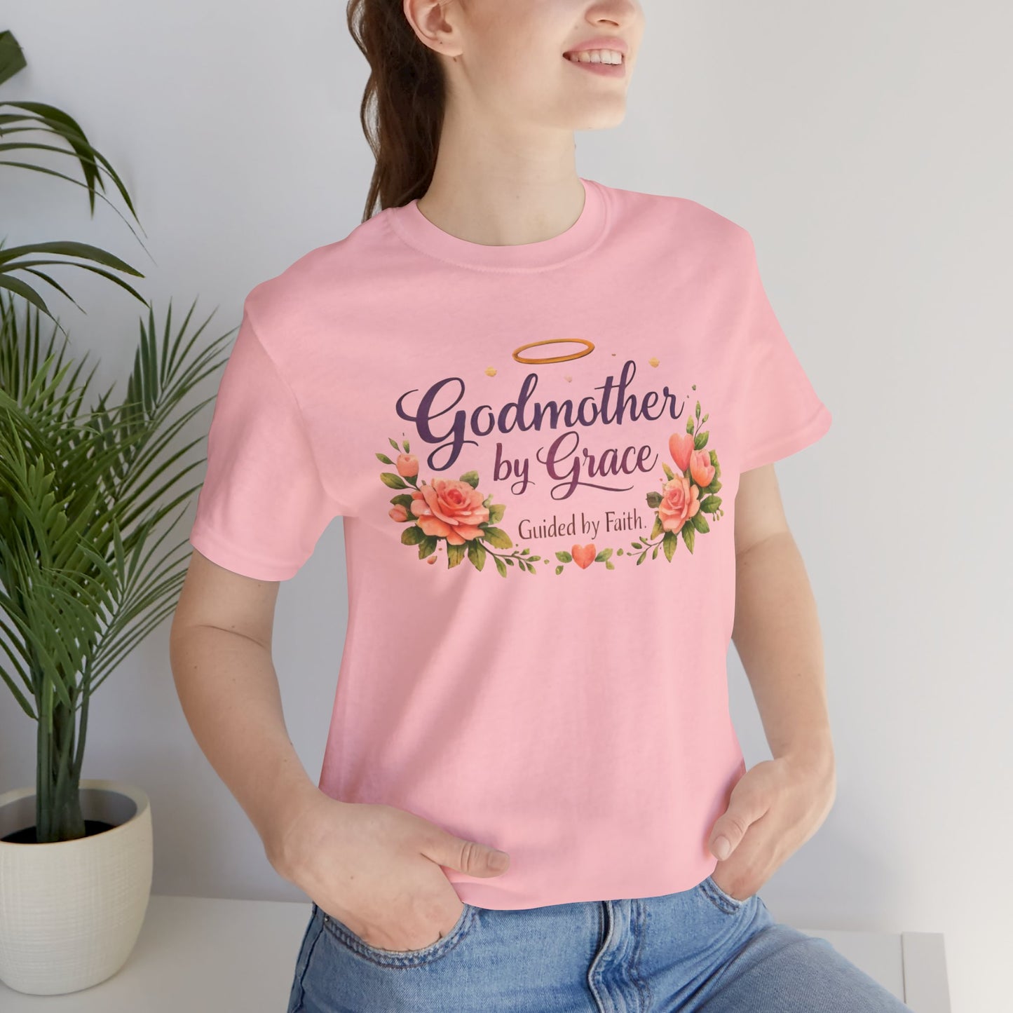 Godmother by Grace Floral Tee — 'Guided by Faith' Godmother T-Shirt