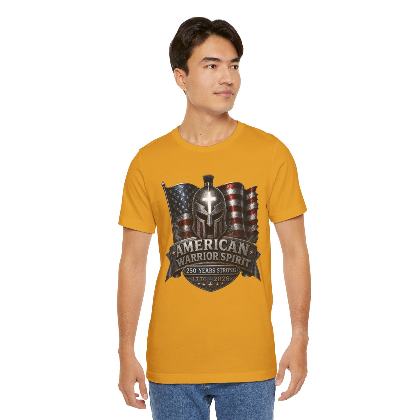American Warrior Spirit T-Shirt – Patriotic 250 Years Strong Tee (1776–2026)