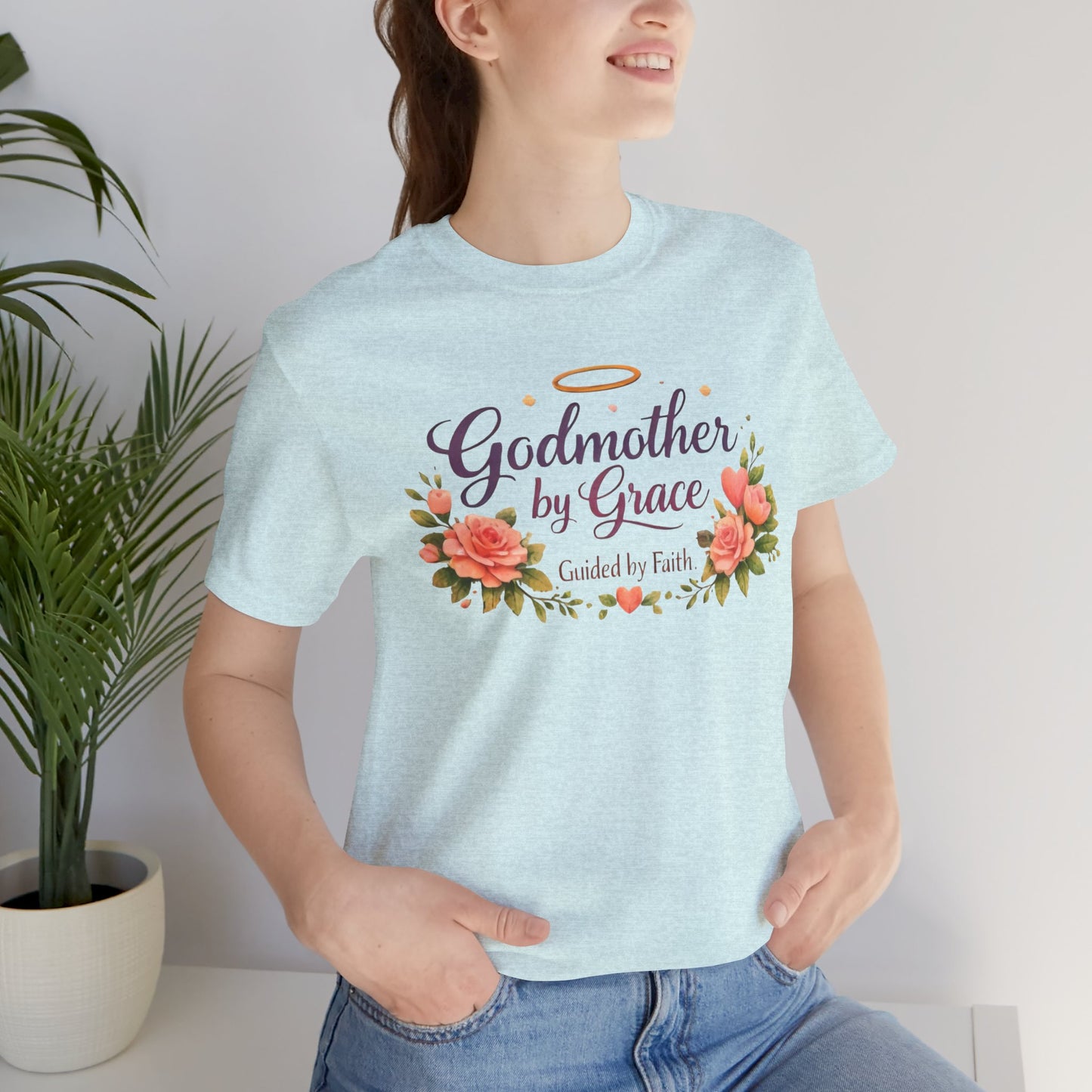 Godmother by Grace Floral Tee — 'Guided by Faith' Godmother T-Shirt