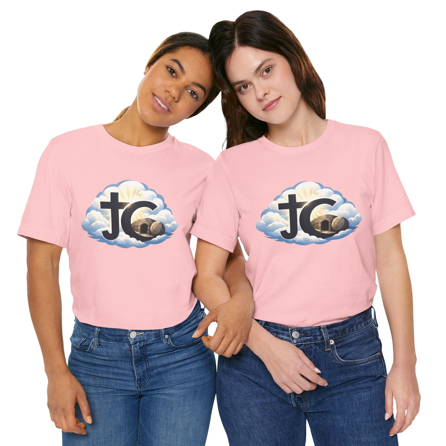 Jesus Christ (JC) Cross Tee — Crucified, Risen & Coming Again