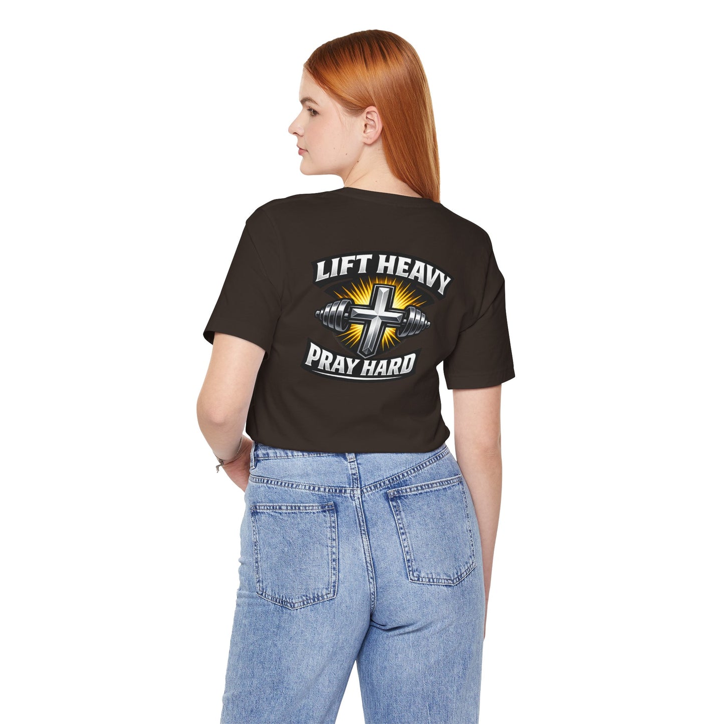 Lift Heavy Pray Hard T‑Shirt — Christian Fitness Gym Tee