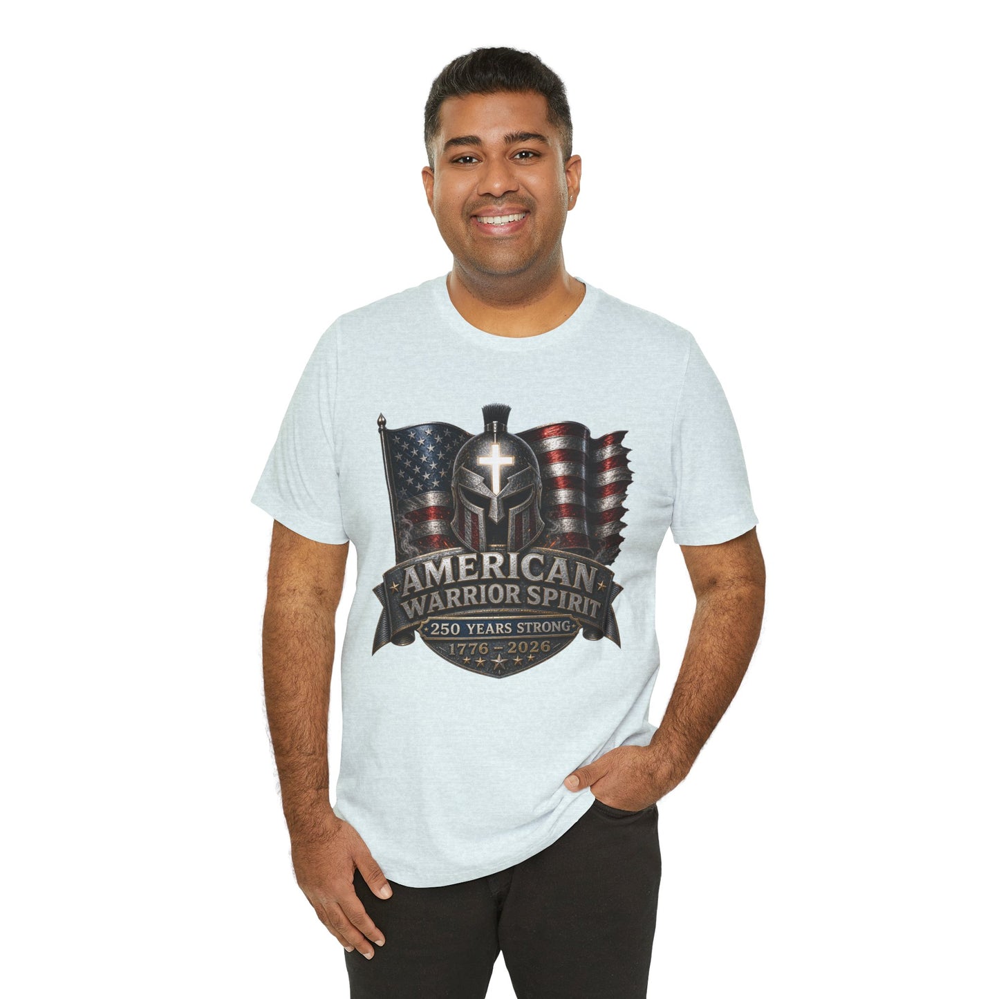 American Warrior Spirit T-Shirt – Patriotic 250 Years Strong Tee (1776–2026)