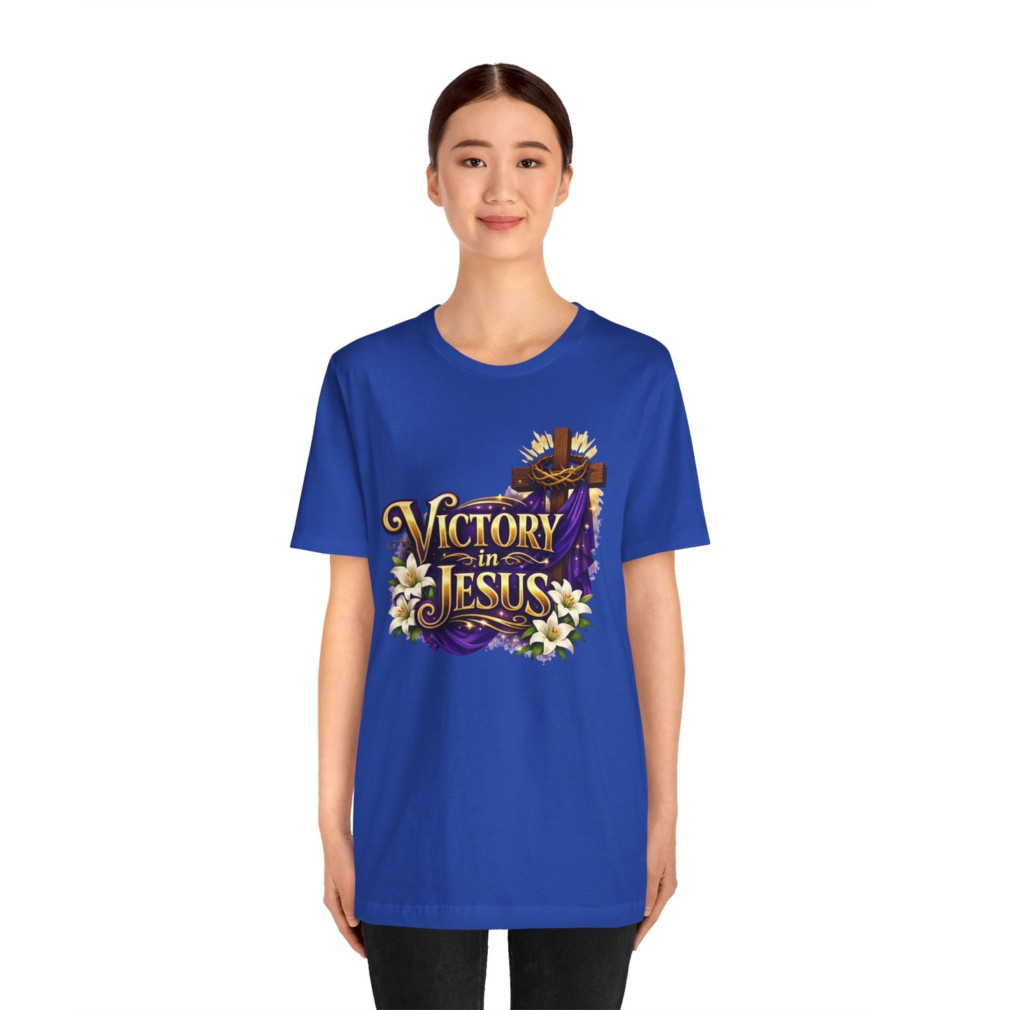 Victory In Jesus Christian T-Shirt — Cross Faith Tee