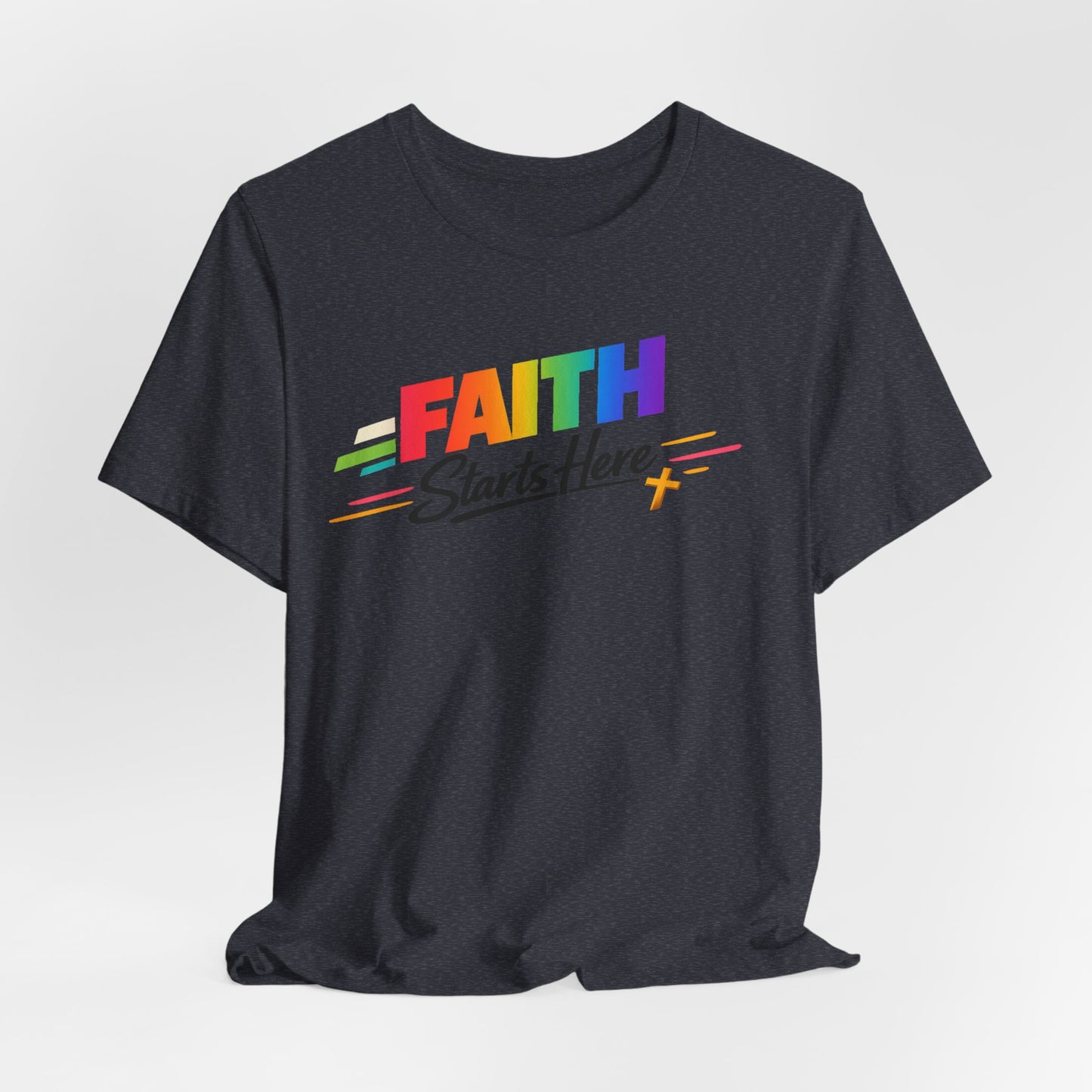 Faith Starts Here Rainbow Tee