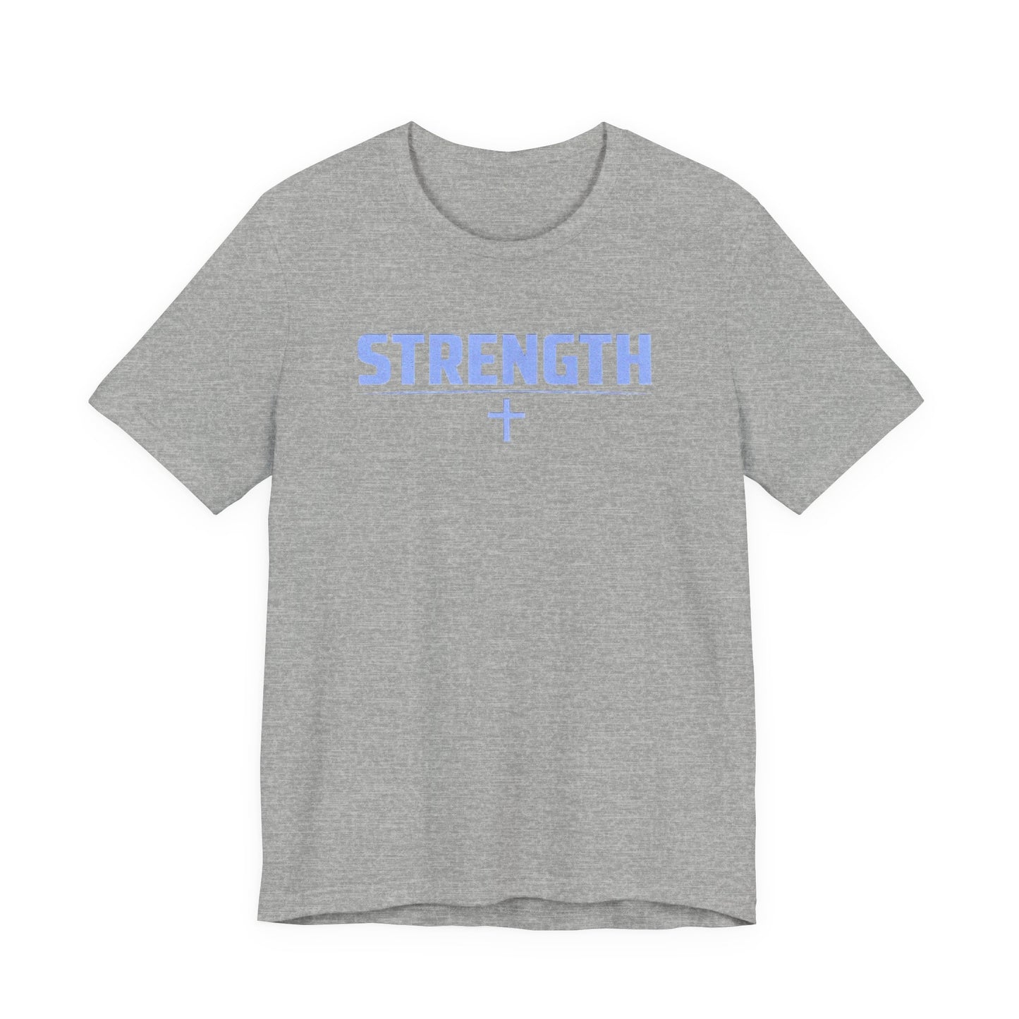 Strength with Cross Tee — Minimal Motivational Fitness Shirt