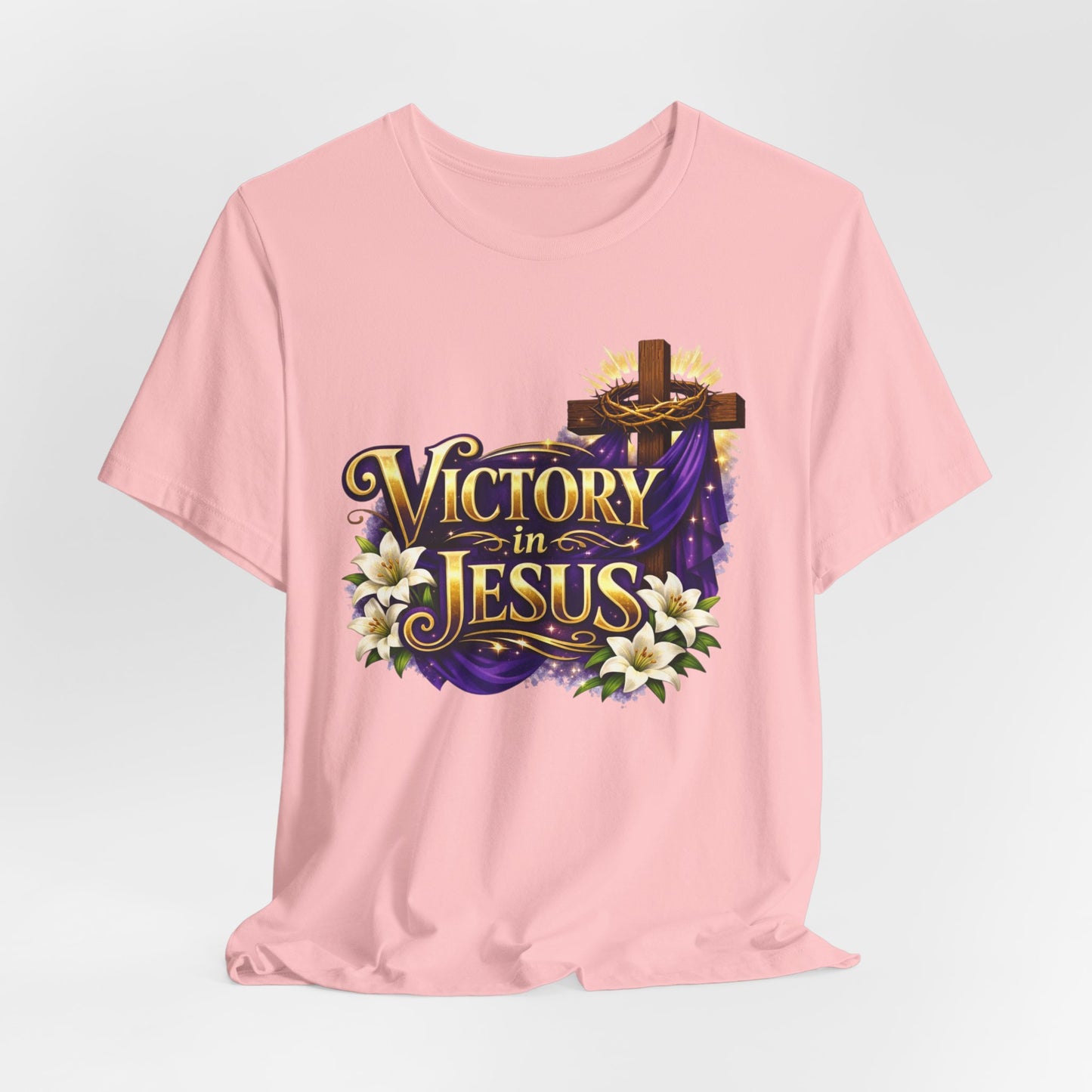 Victory In Jesus Christian T-Shirt — Cross Faith Tee