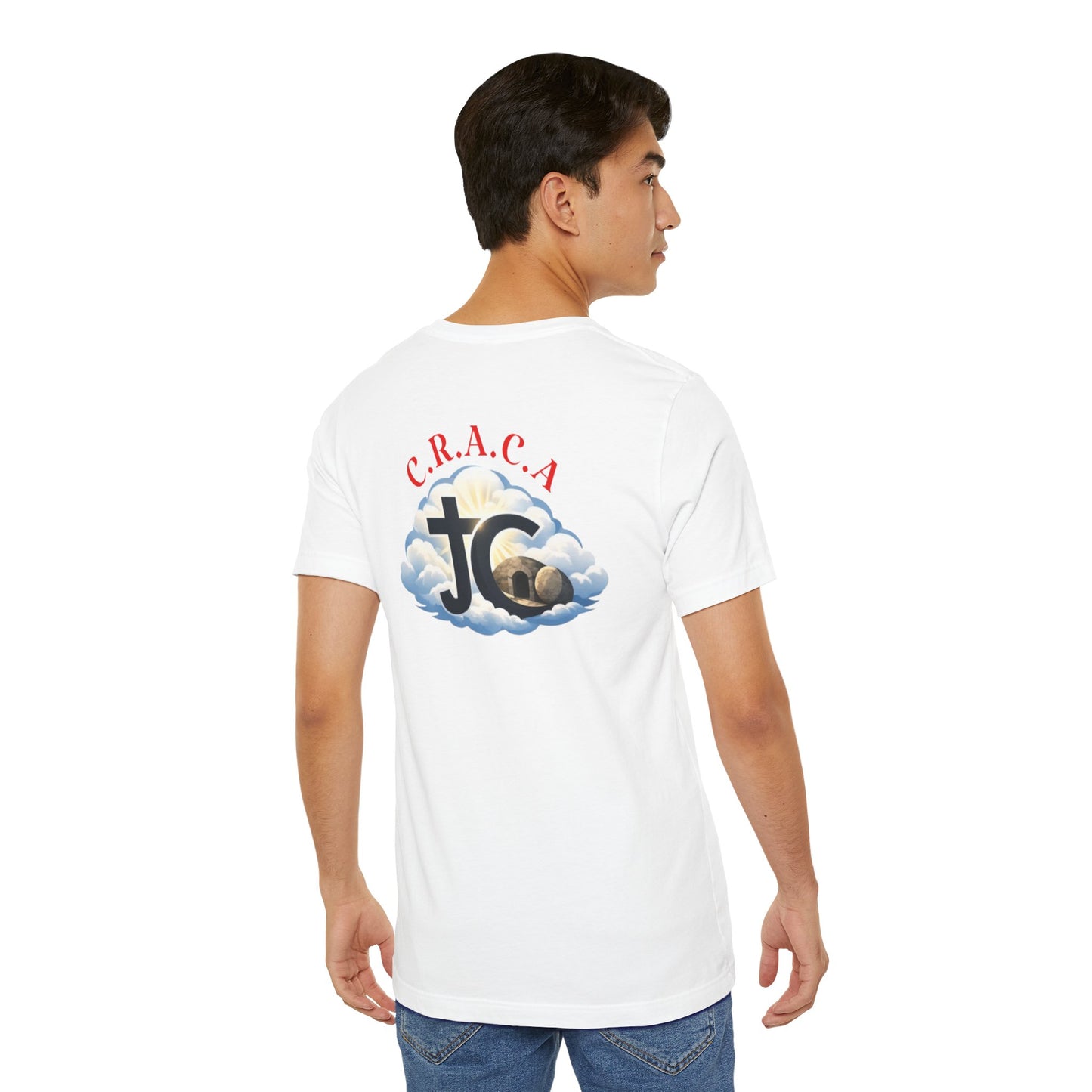 Christian JC Cross Tee — CRACA (Crucified.Risen.And.Coming.Again) Graphic T‑Shirt