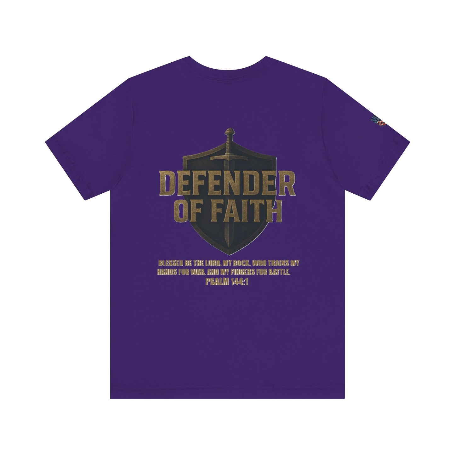 Psalm 144:1 'Defender of Faith' T-Shirt — Christian Scripture Tee