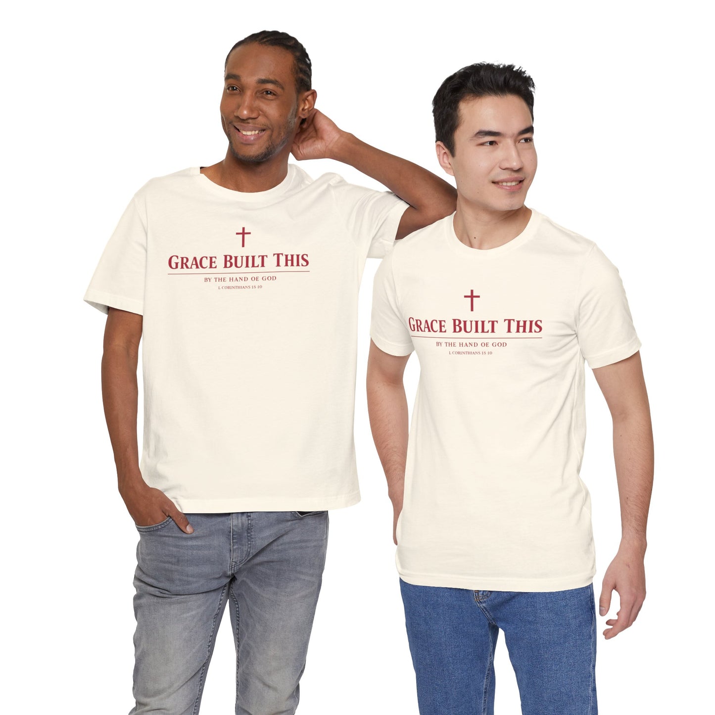 Grace Built This T-Shirt — Christian Faith Tee with Cross