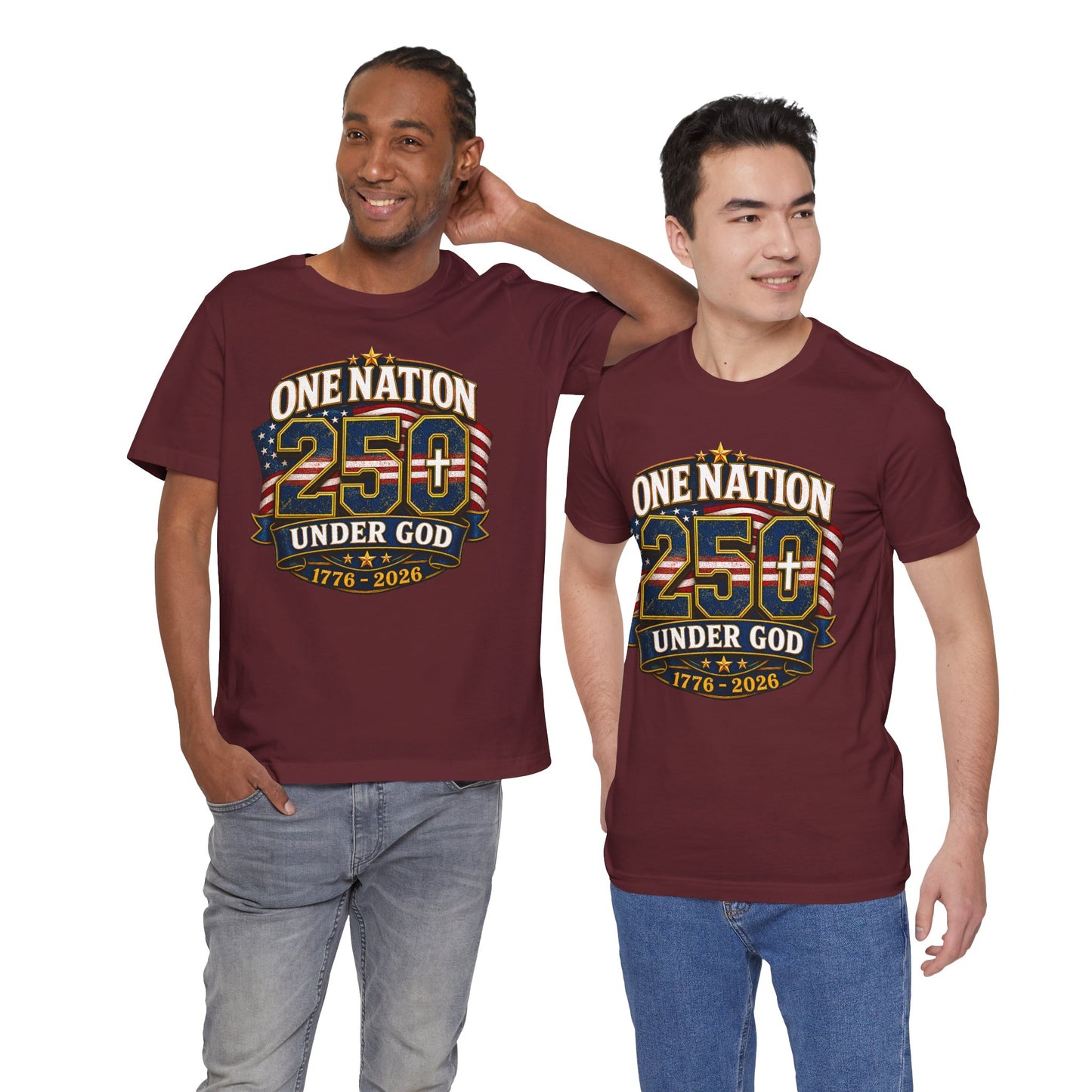 250th USA Independence T-Shirt — "One Nation Under God" 1776–2026 Patriotic Tee