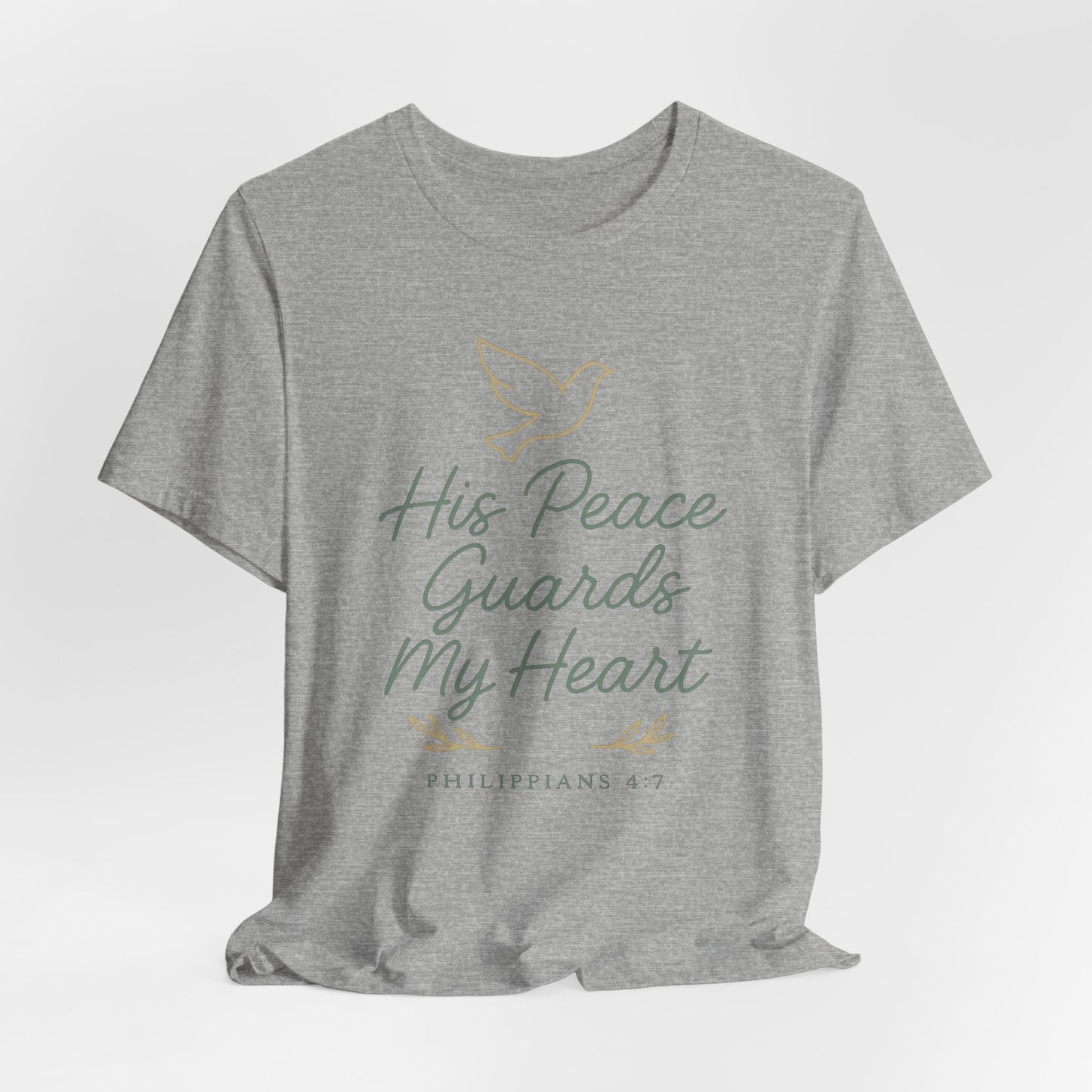 His Peace Guards My Heart Tee — Philippians 4:7 Christian Dove T-Shirt