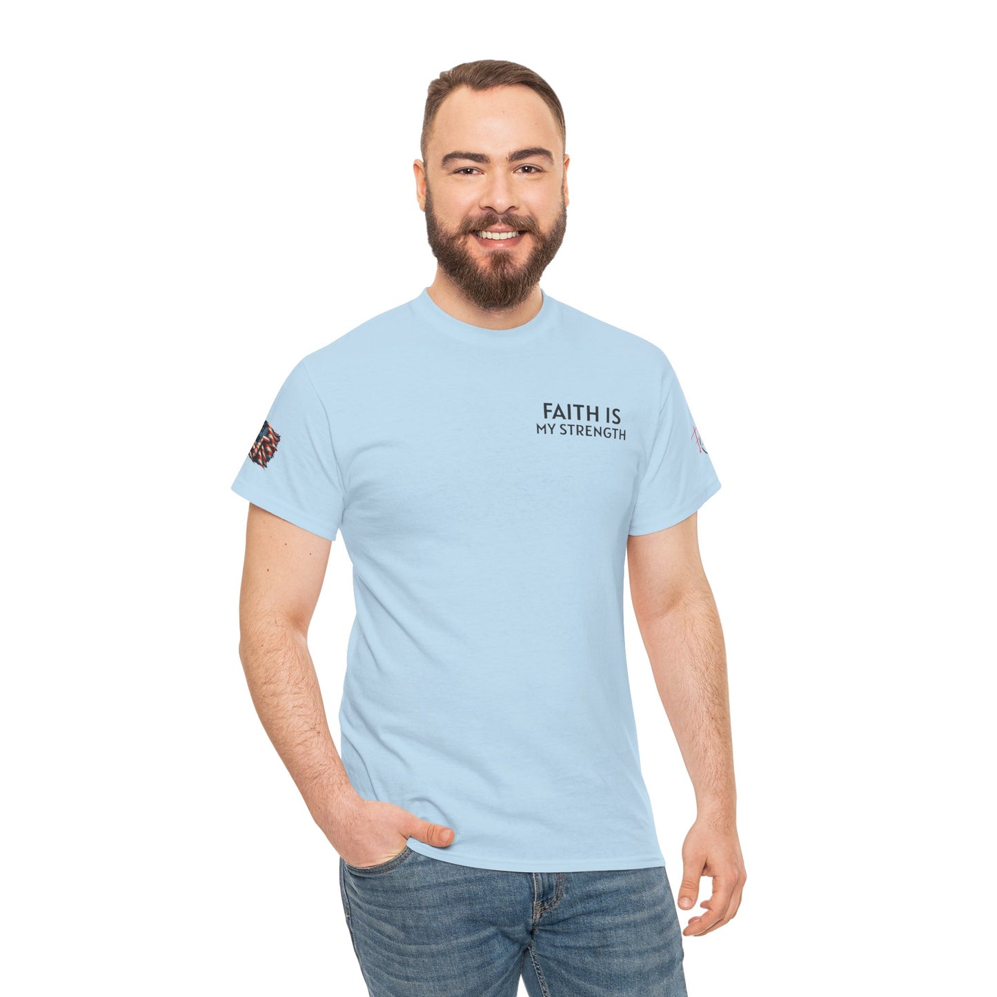Christian Tee - Philippians 4:13 'Faith Is My Strength' (Copy)