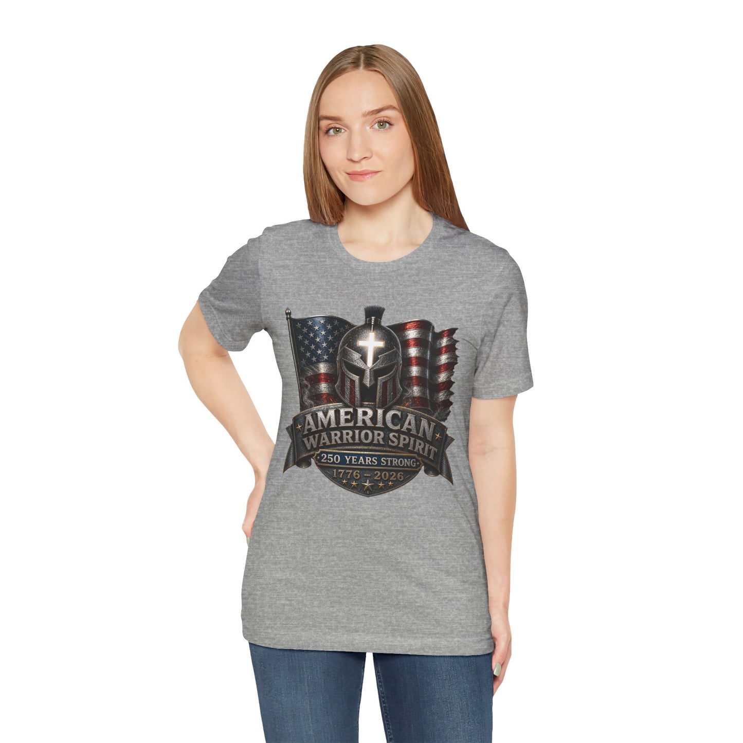 American Warrior Spirit T-Shirt – Patriotic 250 Years Strong Tee (1776–2026)