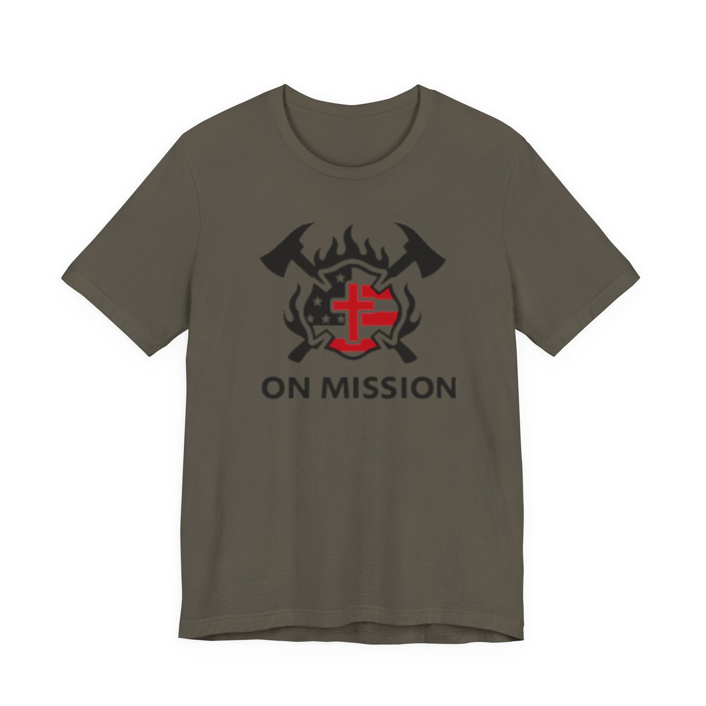 On Mission Christian Cross & American Flag T‑Shirt