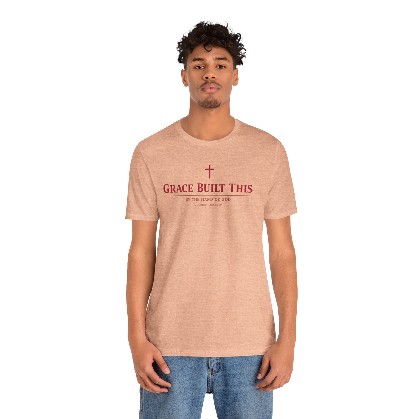 Grace Built This T-Shirt — Christian Faith Tee with Cross