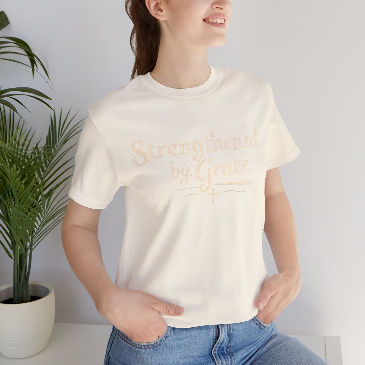 Strengthened by Grace T‑Shirt — Inspirational Faith Tee