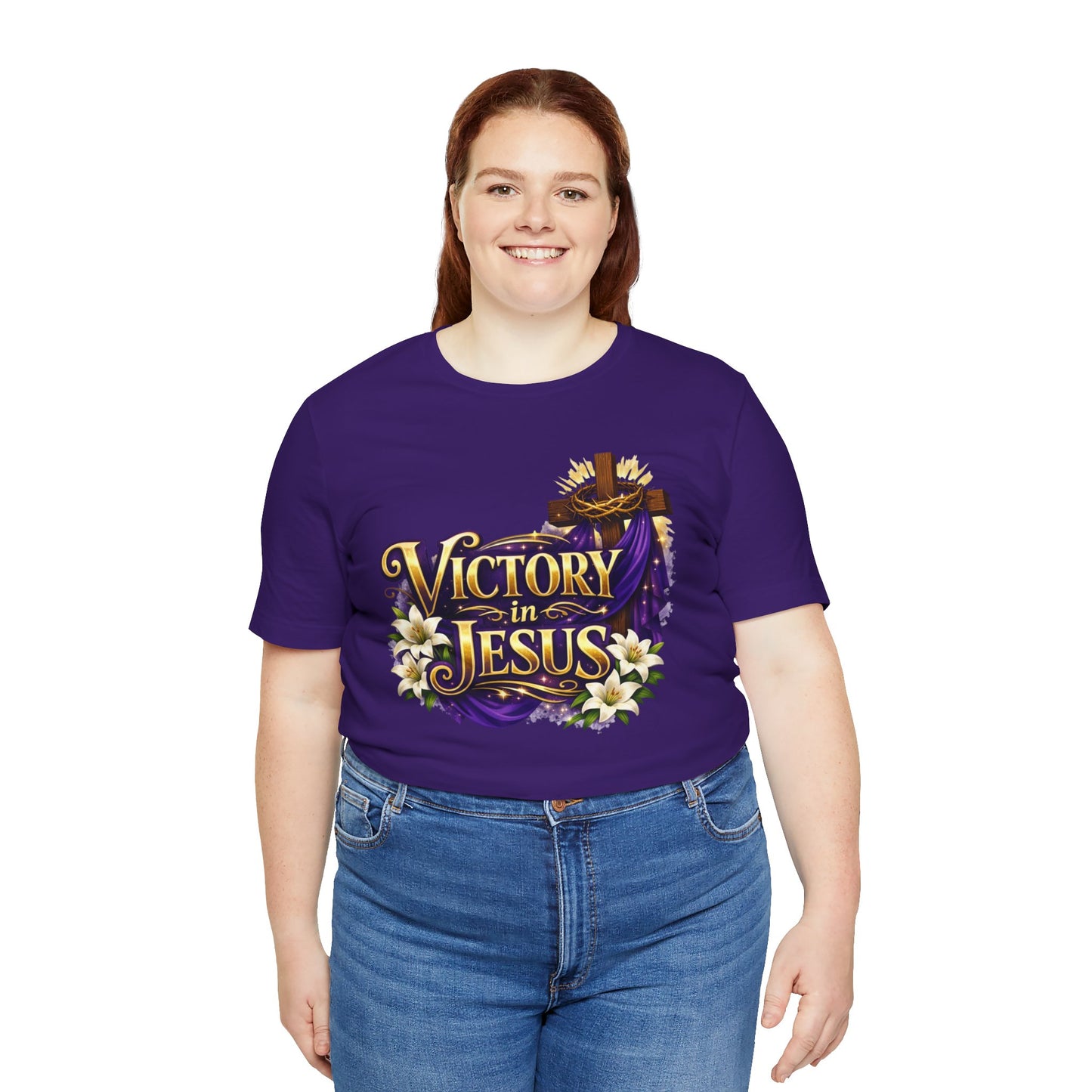 Victory In Jesus Christian T-Shirt — Cross Faith Tee