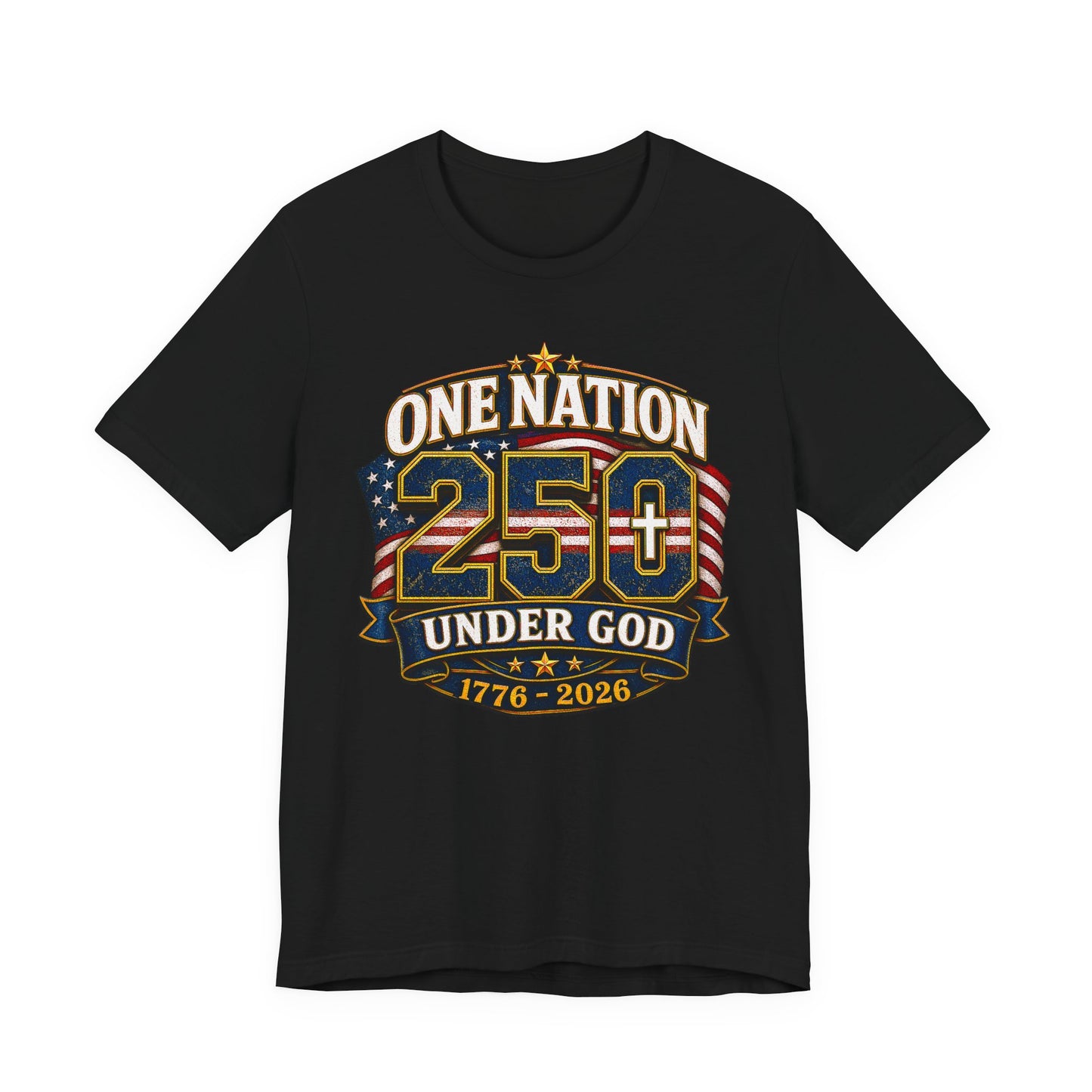 250th USA Independence T-Shirt — "One Nation Under God" 1776–2026 Patriotic Tee