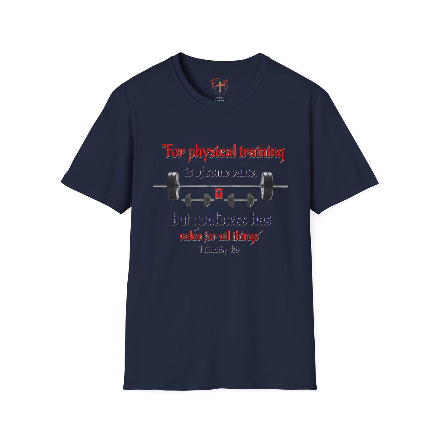 Christian Verse Softstyle T-Shirt - 1 Timothy 4:8