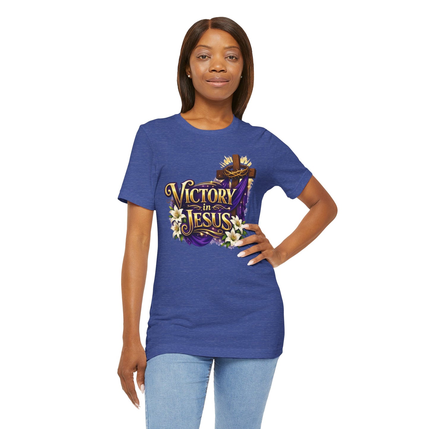 Victory In Jesus Christian T-Shirt — Cross Faith Tee