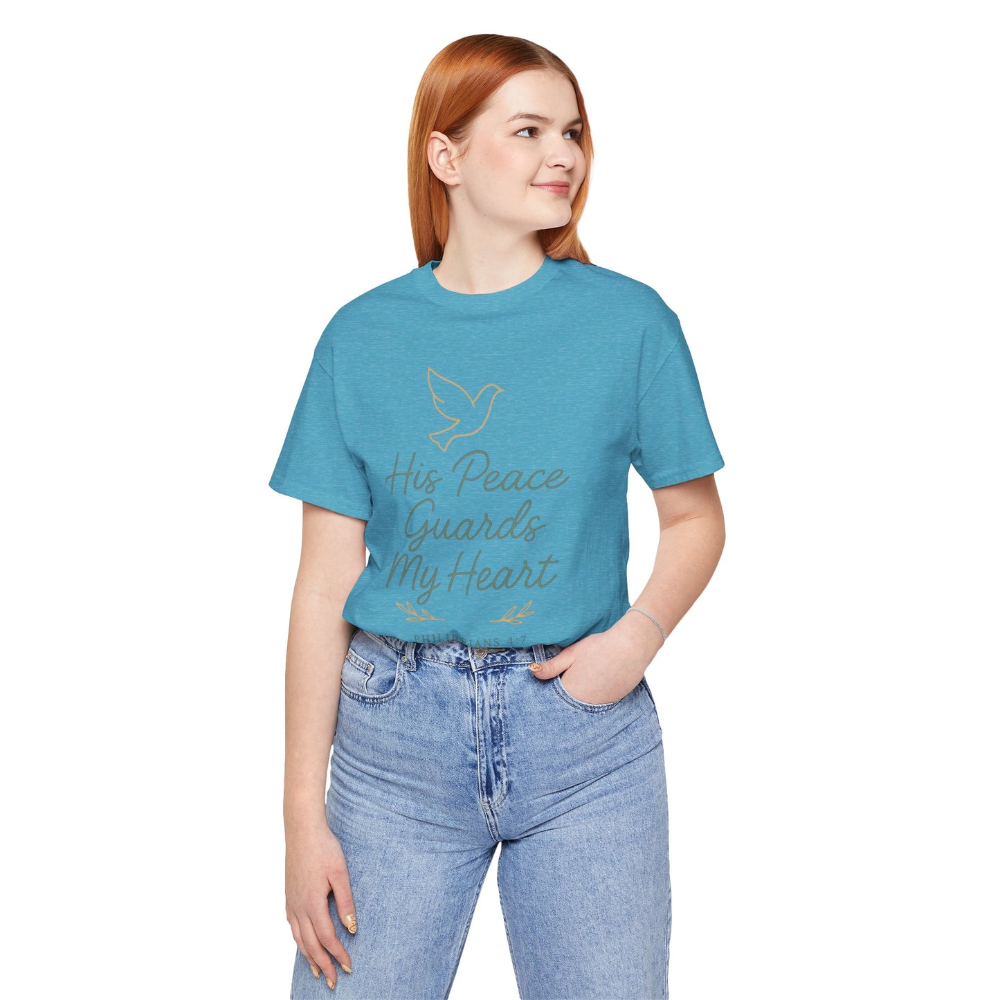 His Peace Guards My Heart Tee — Philippians 4:7 Christian Dove T-Shirt
