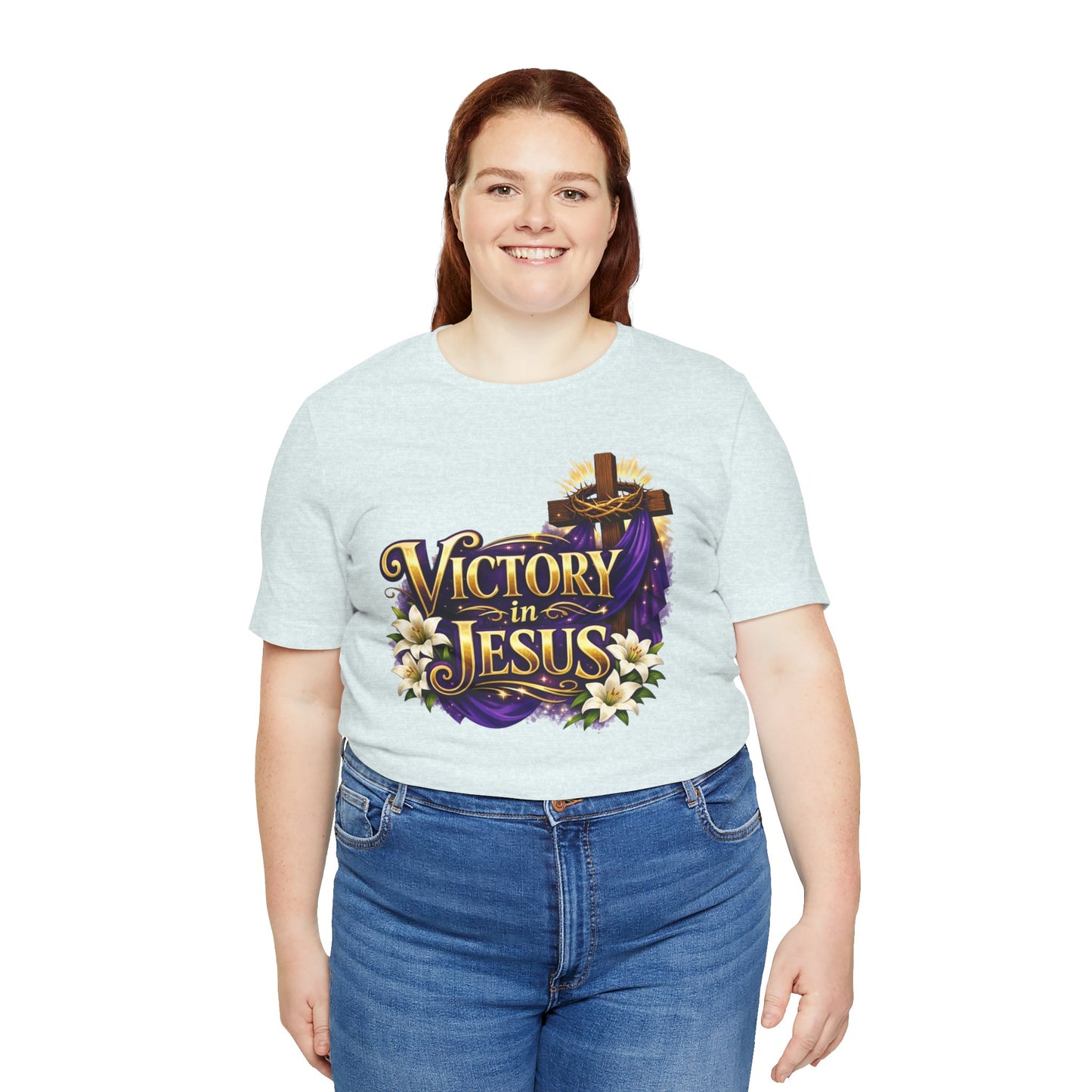 Victory In Jesus Christian T-Shirt — Cross Faith Tee
