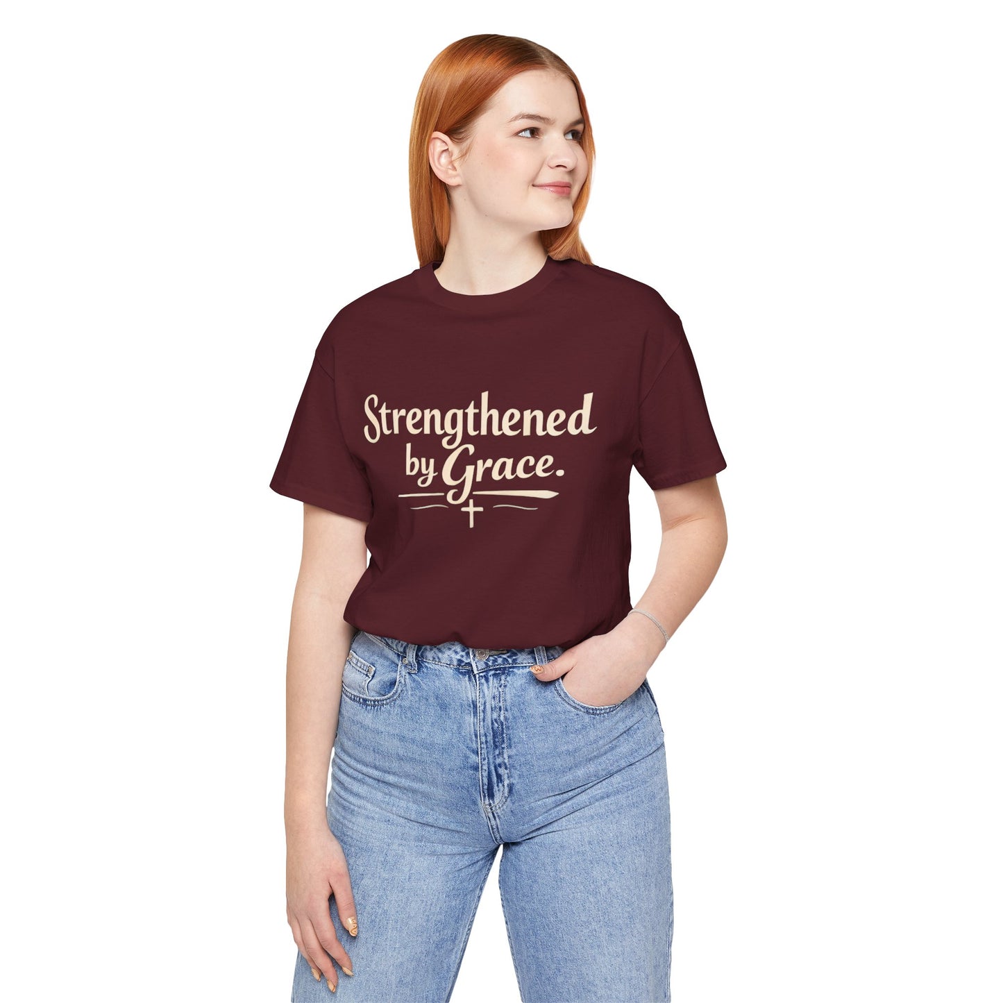 Strengthened by Grace T‑Shirt — Inspirational Faith Tee