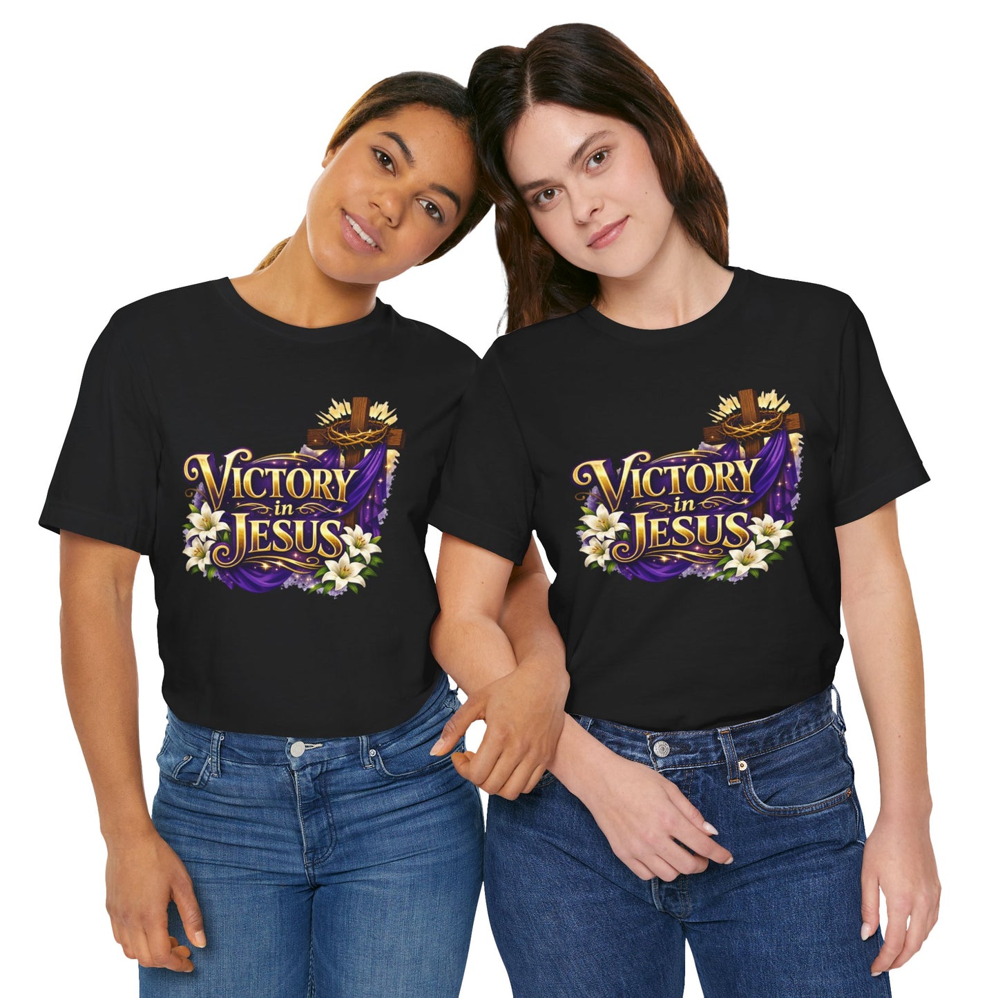 Victory In Jesus Christian T-Shirt — Cross Faith Tee