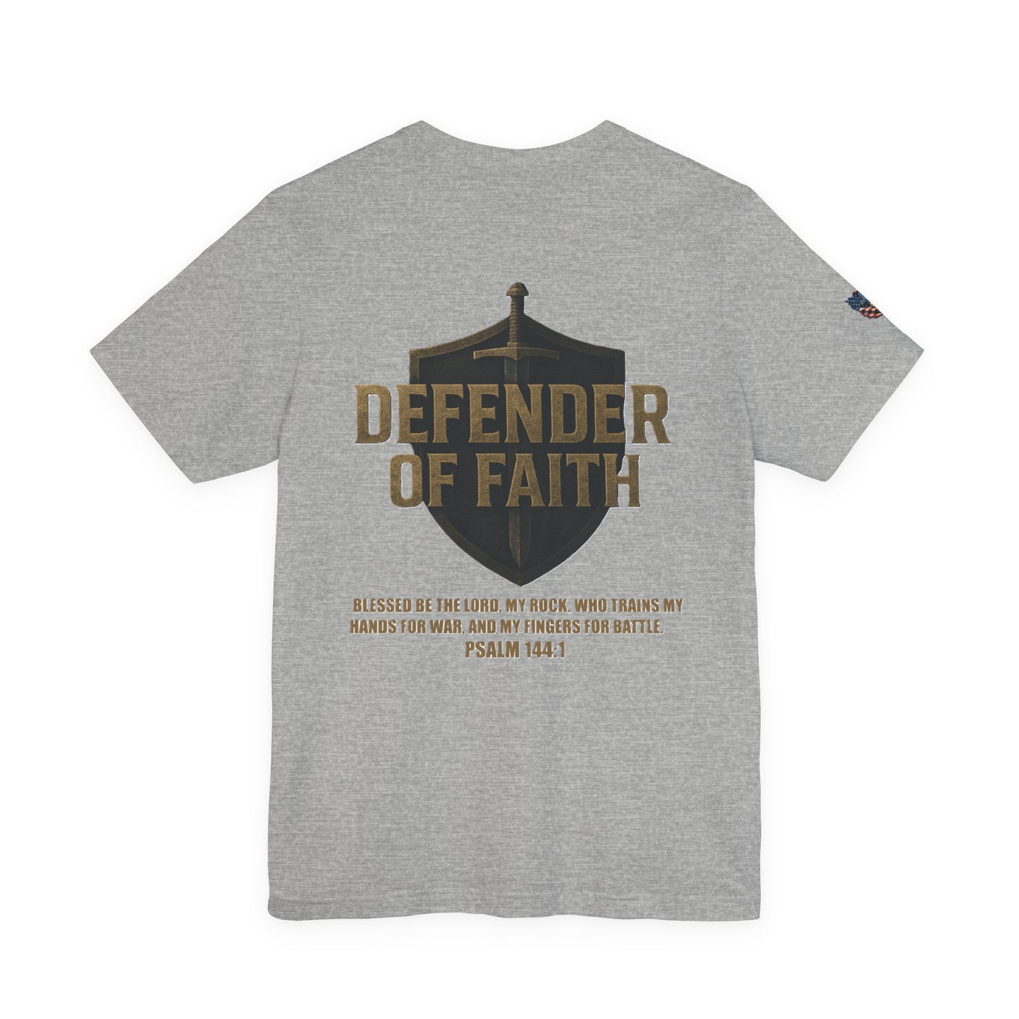 Psalm 144:1 'Defender of Faith' T-Shirt — Christian Scripture Tee