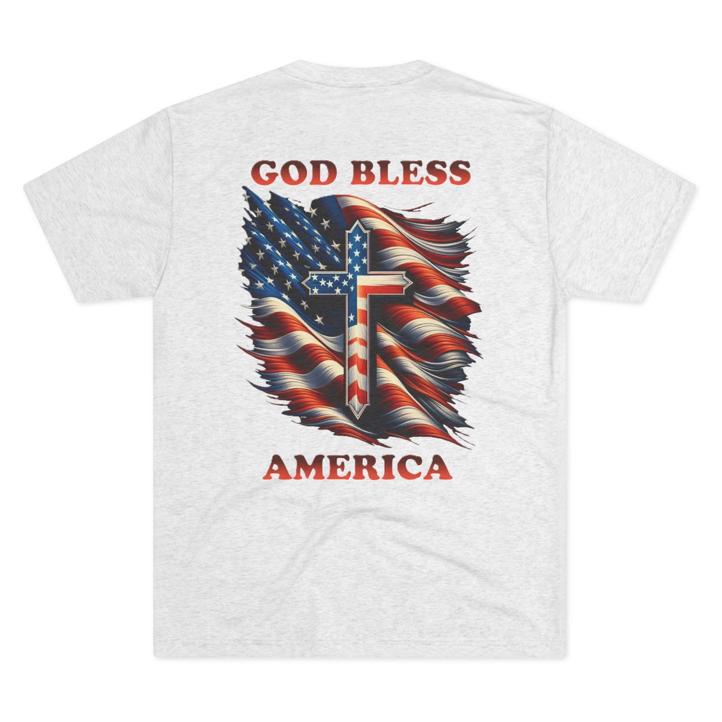Unisex Tri-Blend Crew Tee "GOD BLESS AMERICA"