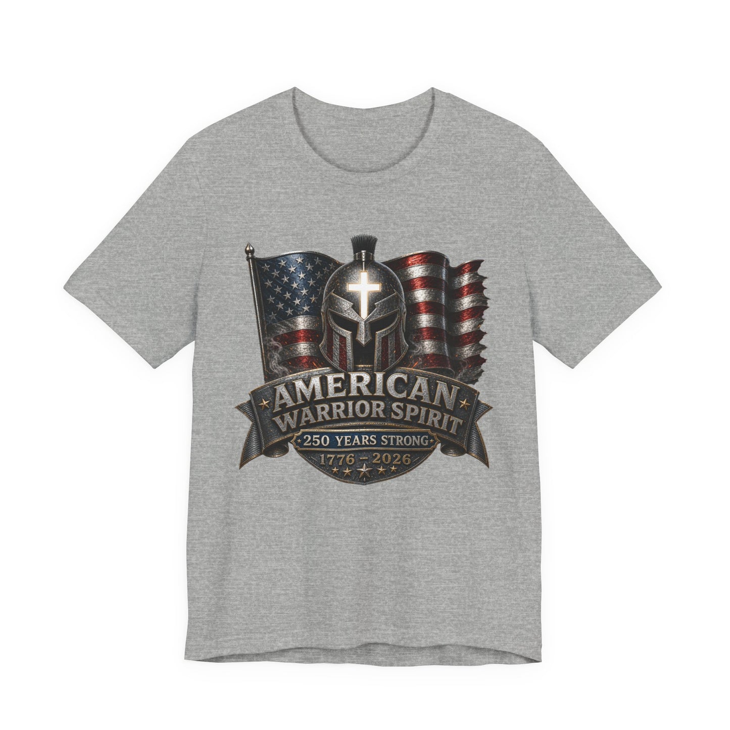 American Warrior Spirit T-Shirt – Patriotic 250 Years Strong Tee (1776–2026)