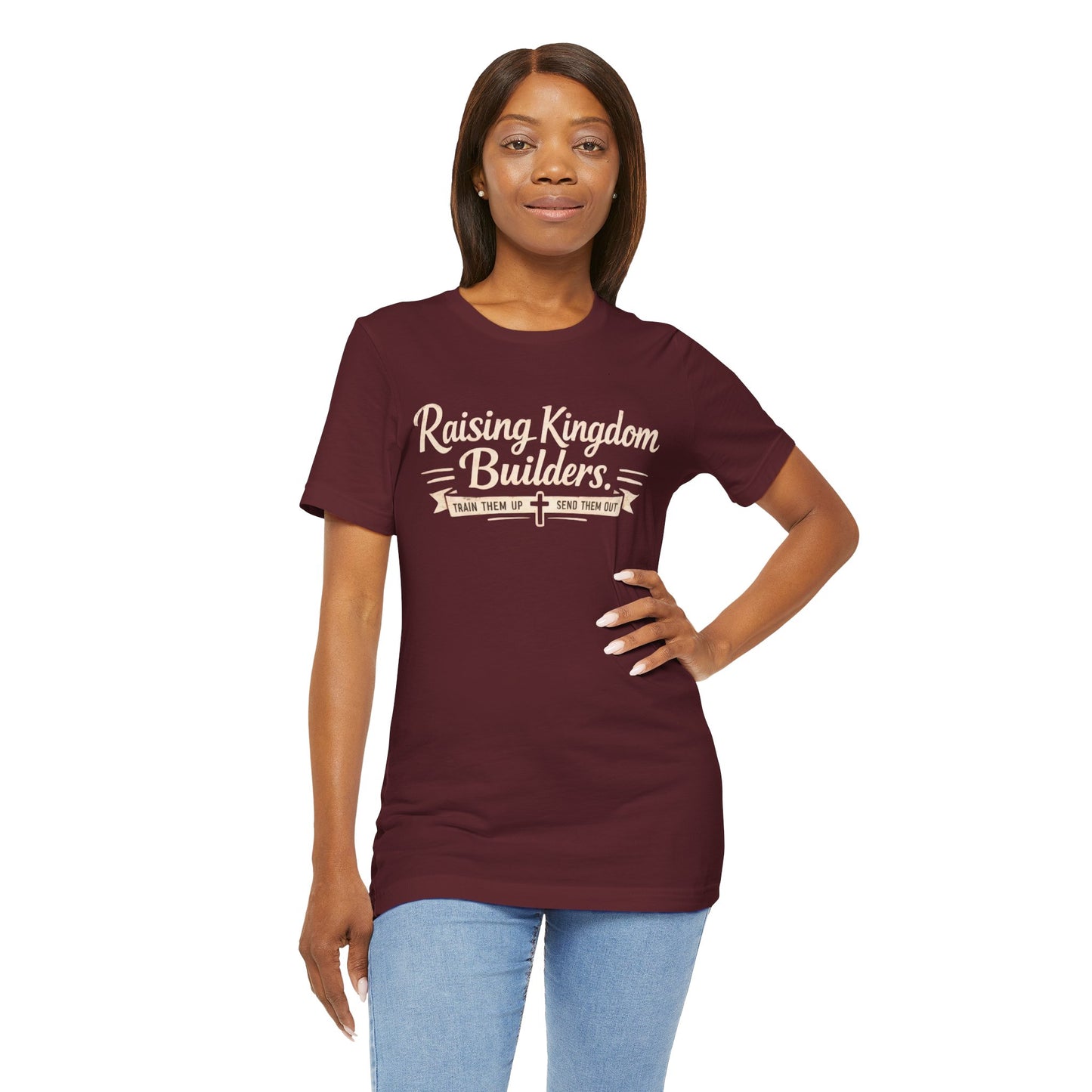 Raising Kingdom Builders Tee – Train Them Up, Send Them Out Christian Youth T-Shirt