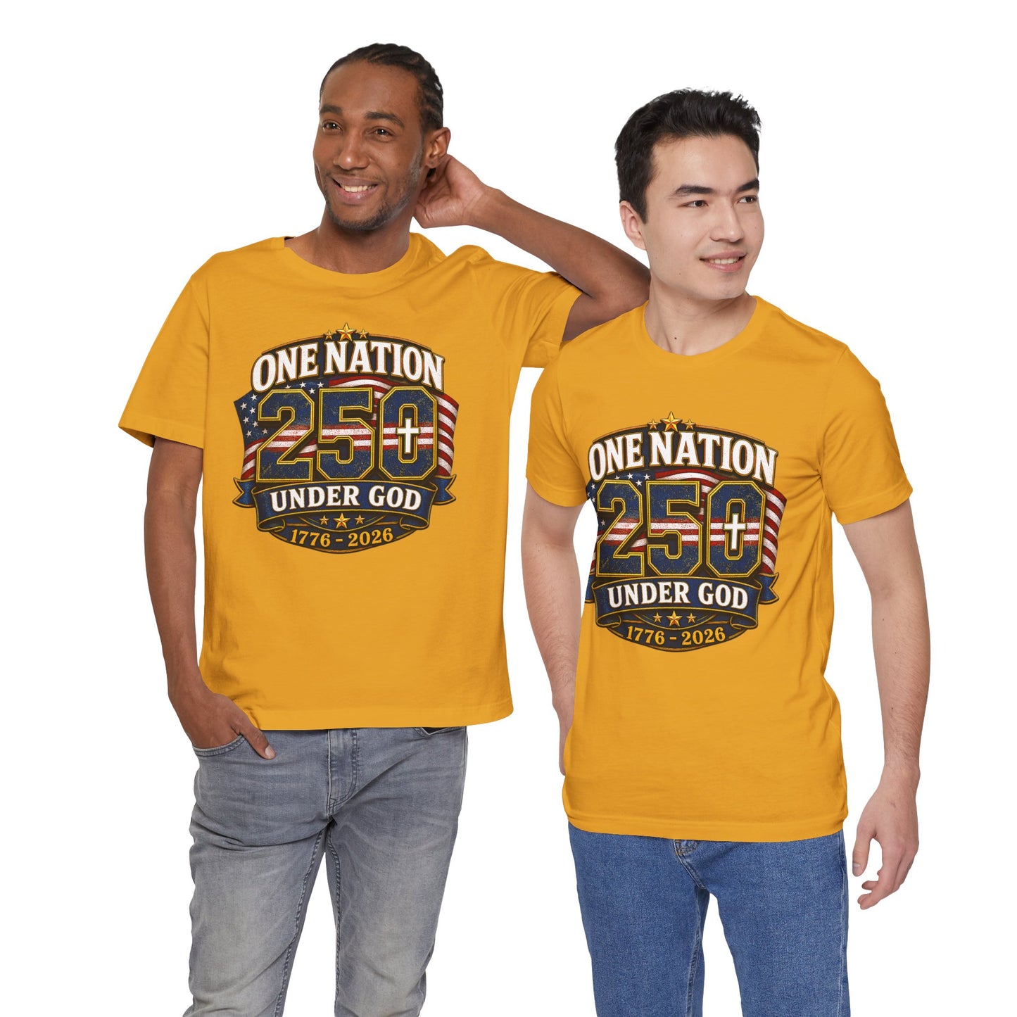 250th USA Independence T-Shirt — "One Nation Under God" 1776–2026 Patriotic Tee