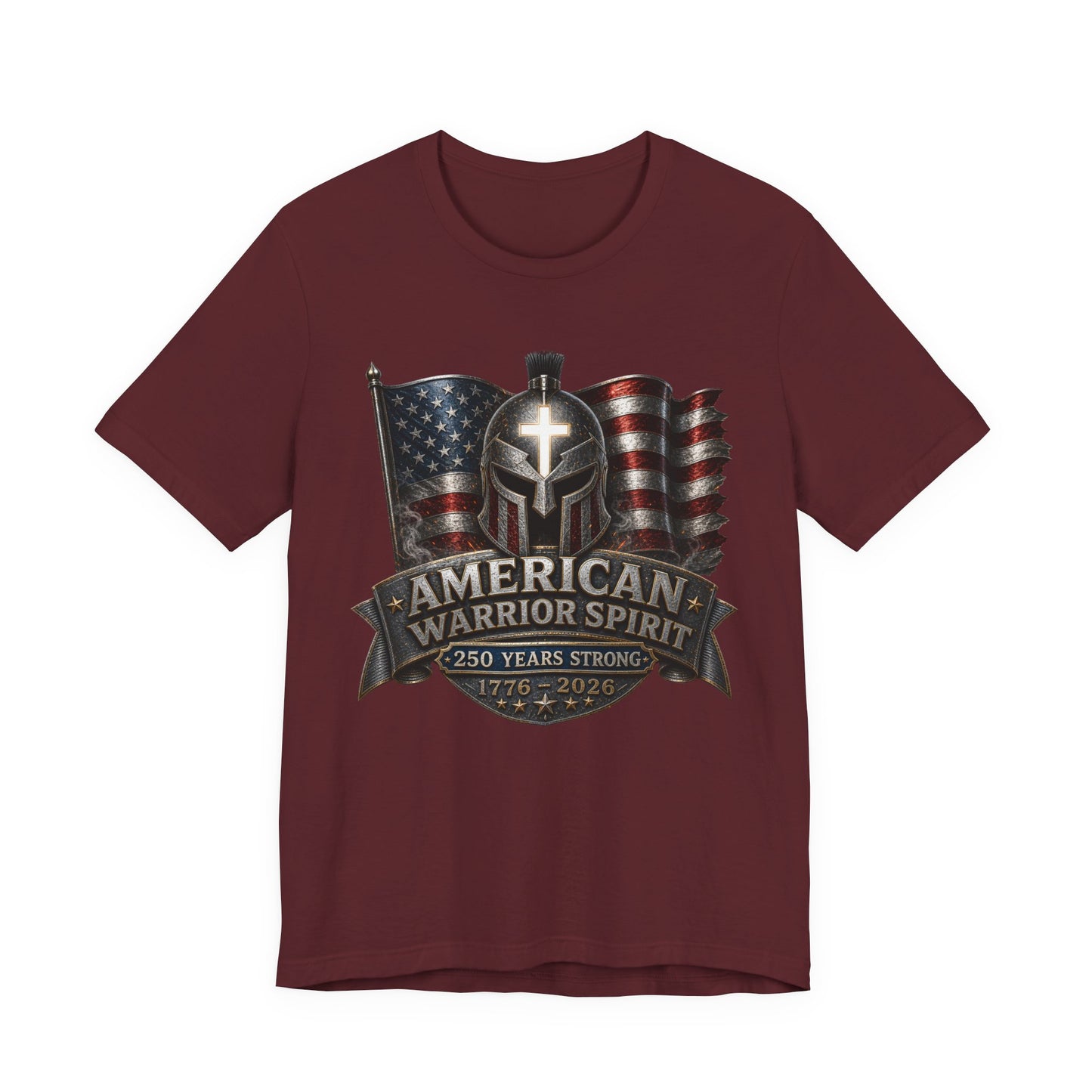 American Warrior Spirit T-Shirt – Patriotic 250 Years Strong Tee (1776–2026)