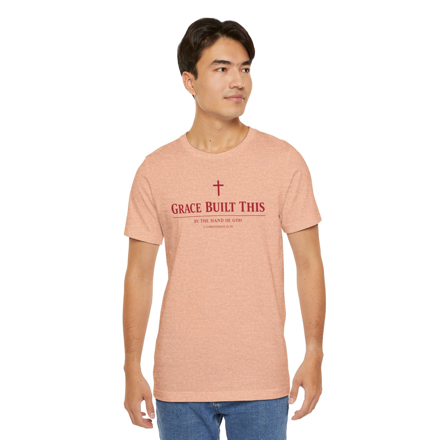 Grace Built This T-Shirt — Christian Faith Tee with Cross